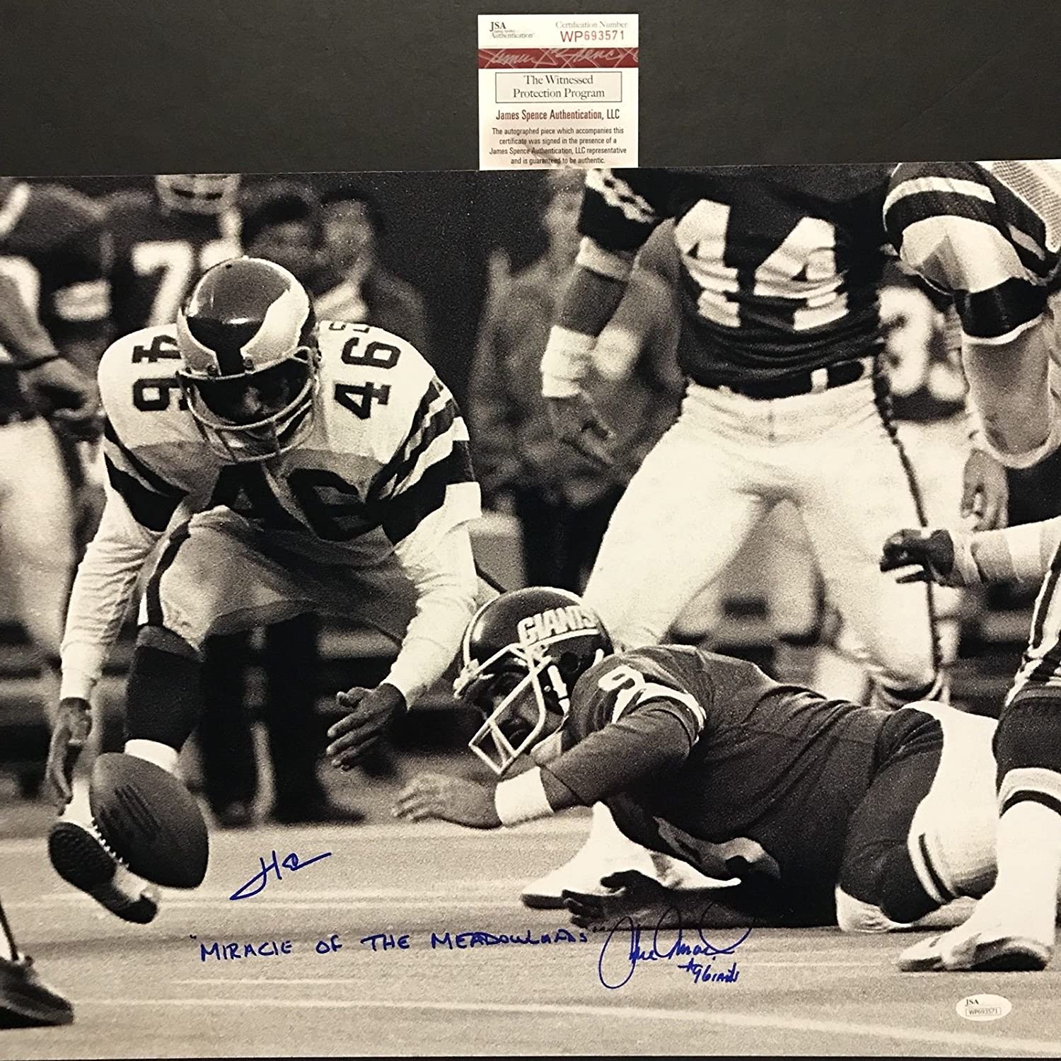 autographed-signed-herm-edwards-joe-pisarcik-inscribed-miracle-at-the-meadowlands-16x20-football-photo-jsa-coa