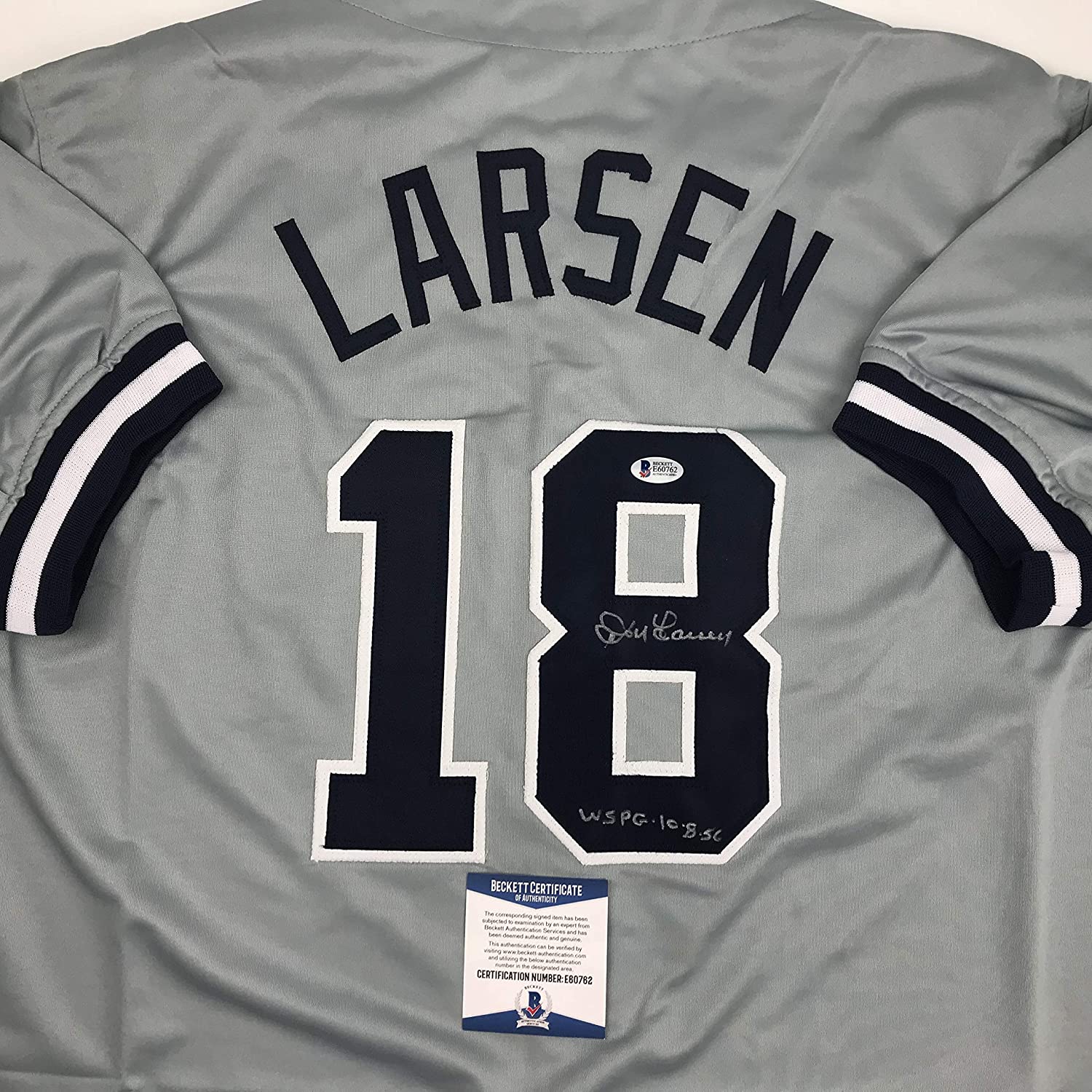 autographed-signed-don-larsen-ws-pg-10-8-56-new-york-grey-baseball-jersey-beckett-bas-coa