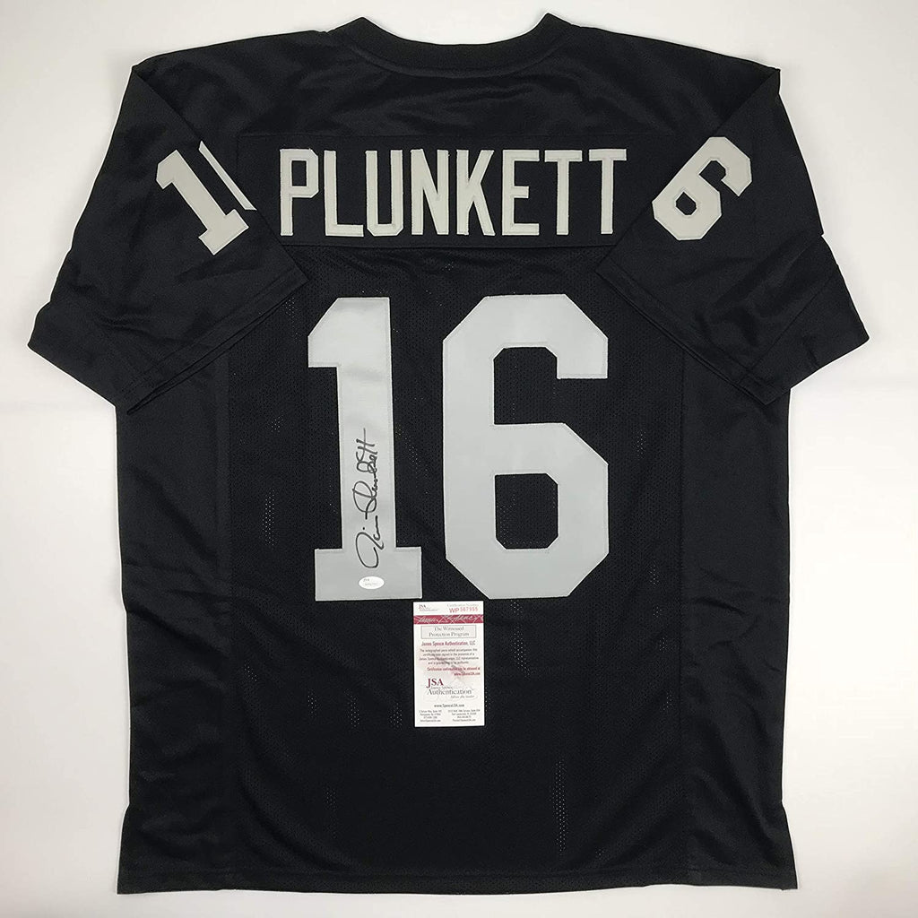 autographed-signed-jim-plunkett-oakland-black-football-jersey-jsa-coa