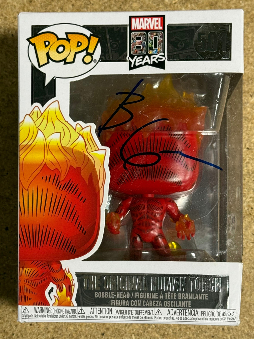 brian-austin-green-signed-fantastic-four-original-human-torch-501-funko-pop-with-psa-coa