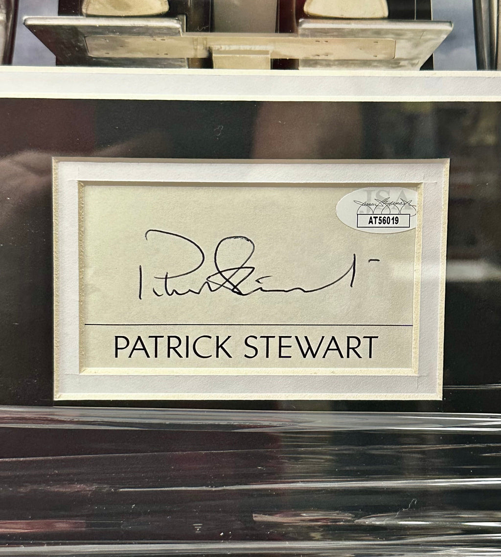 Patrick Stewart Signed & Framed Cut With 8X10  X-Men Professor X Photo JSA COA
