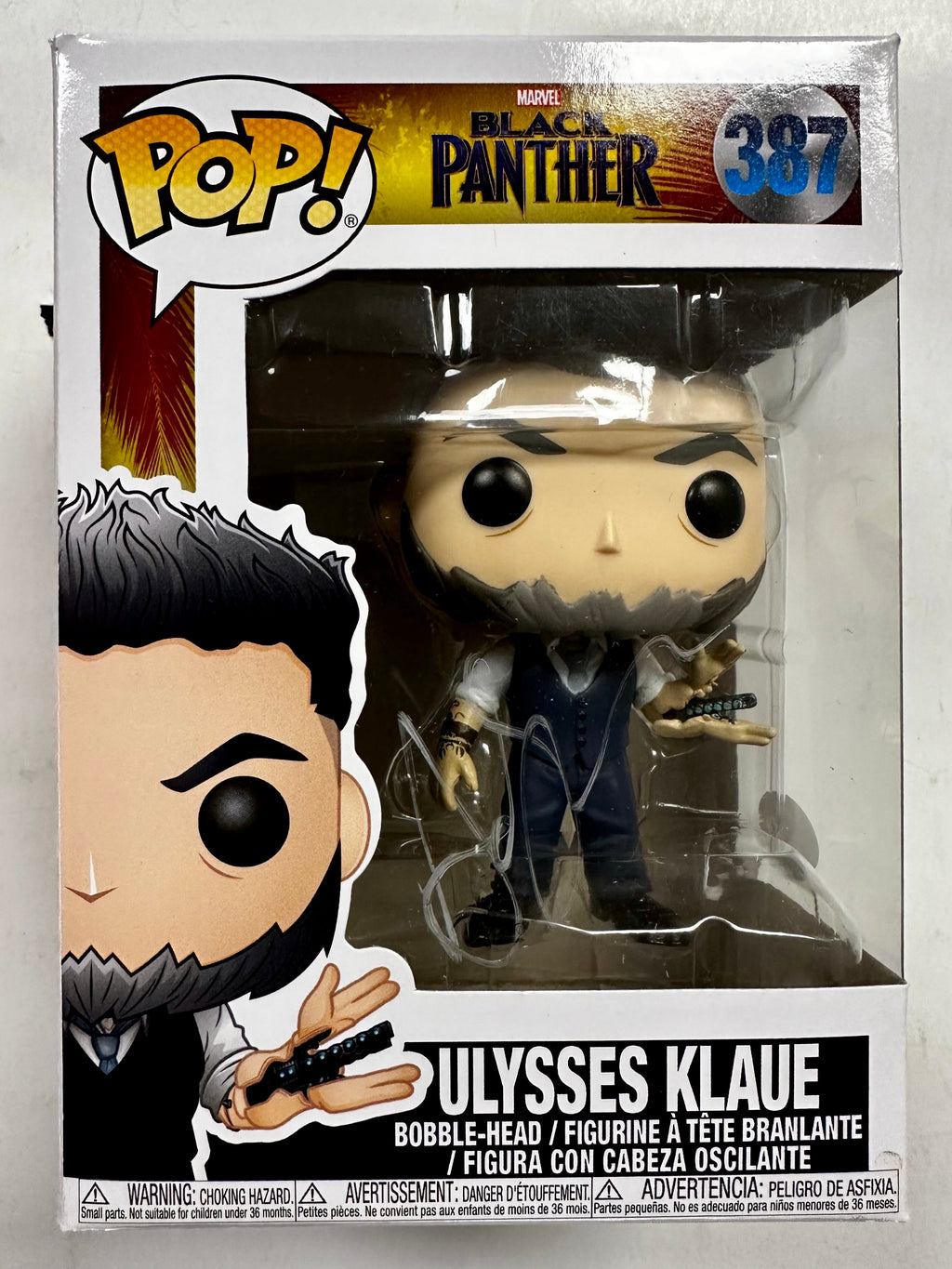 andy-serkis-signed-marvel-ulysses-klaue-2018-vaulted-funko-pop-387-jsa-coa