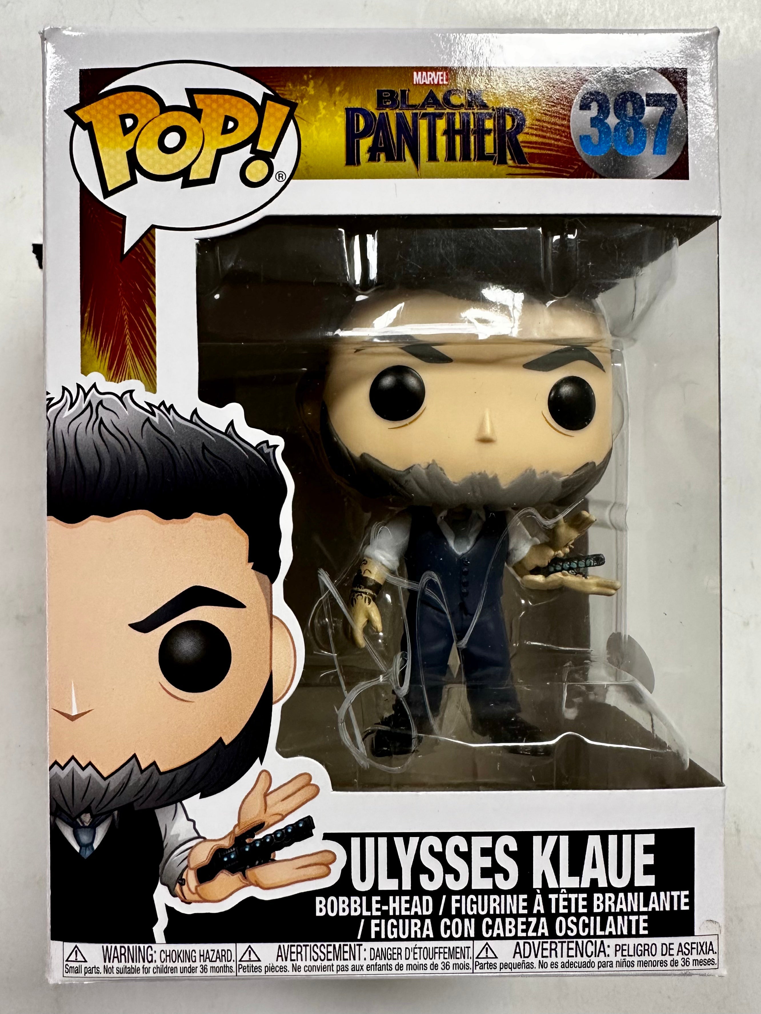 andy-serkis-signed-marvel-ulysses-klaue-2018-vaulted-funko-pop-387-jsa-coa