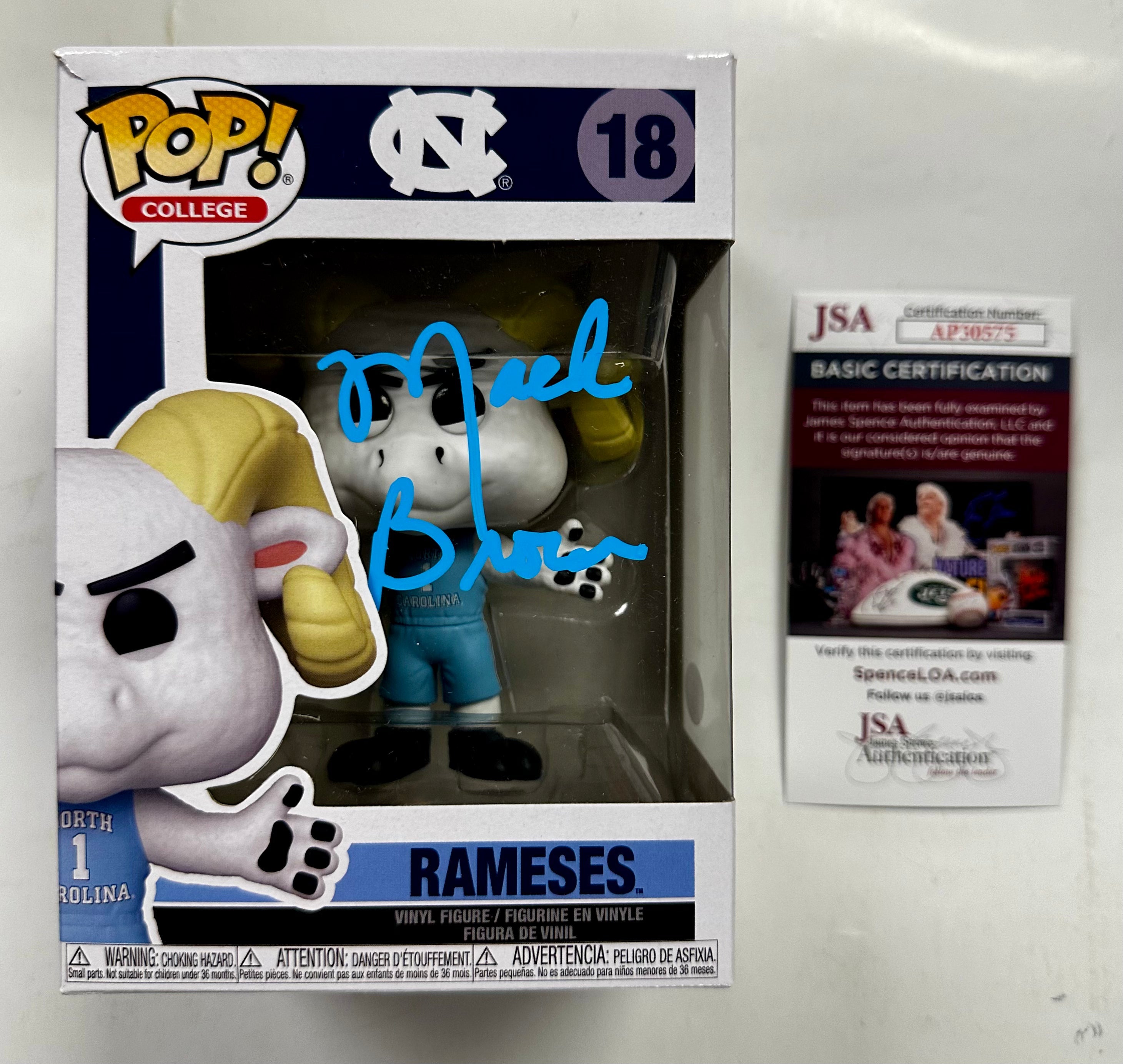coach-mack-brown-signed-ncaa-ramses-18-unc-north-carolina-tar-heels-funko-pop-with-jsa-coa