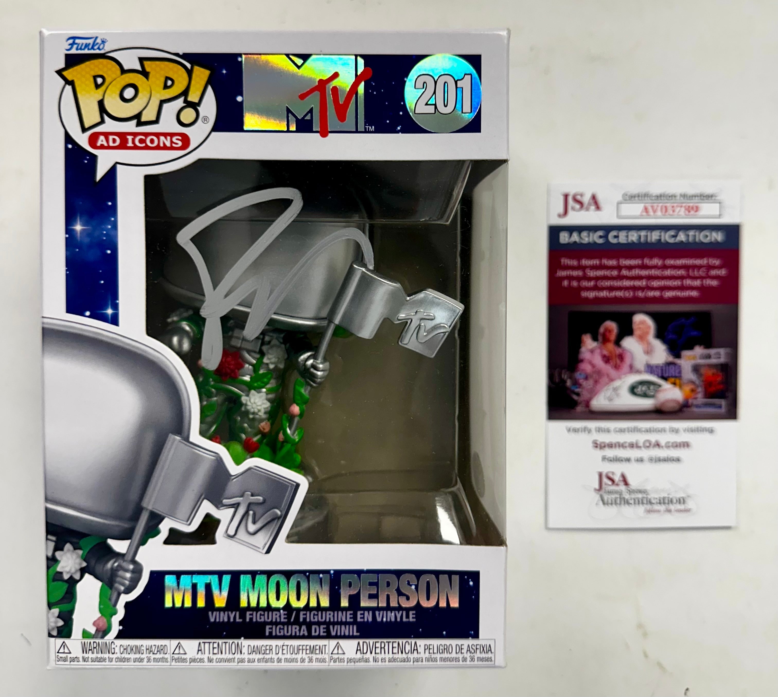 Pat Monahan (Train) Signed MTV Moon Person Funko Pop #201 With JSA COA