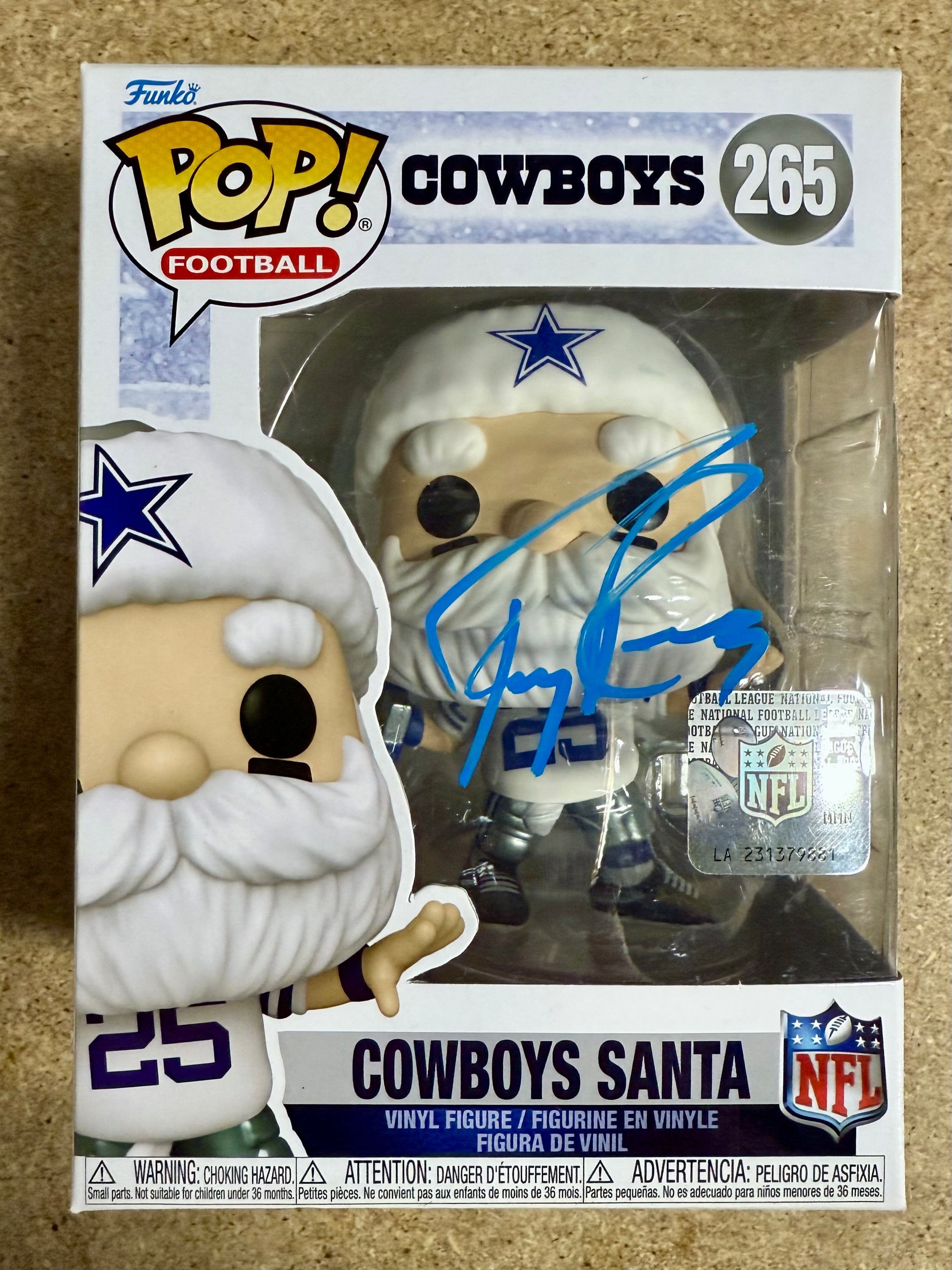 Tony Romo Signed NFL Santa Dallas Cowboys Exclusive Funko Pop! #265 JSA COA READ