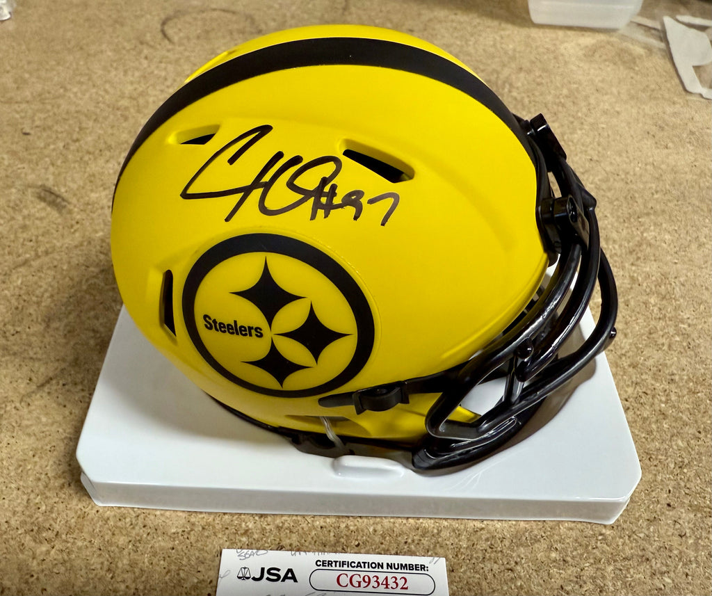 cam-heyward-signed-pittsburgh-steelers-rave-mini-helmet-with-jsa-coa