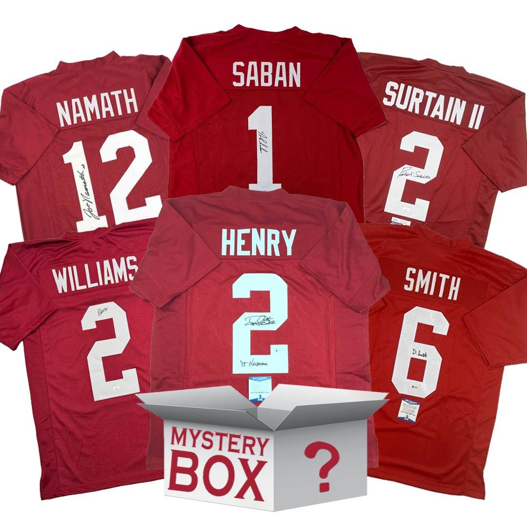 autographed-signed-alabama-university-college-football-jersey-mystery-box-with-psa-jsa-or-beckett-coa