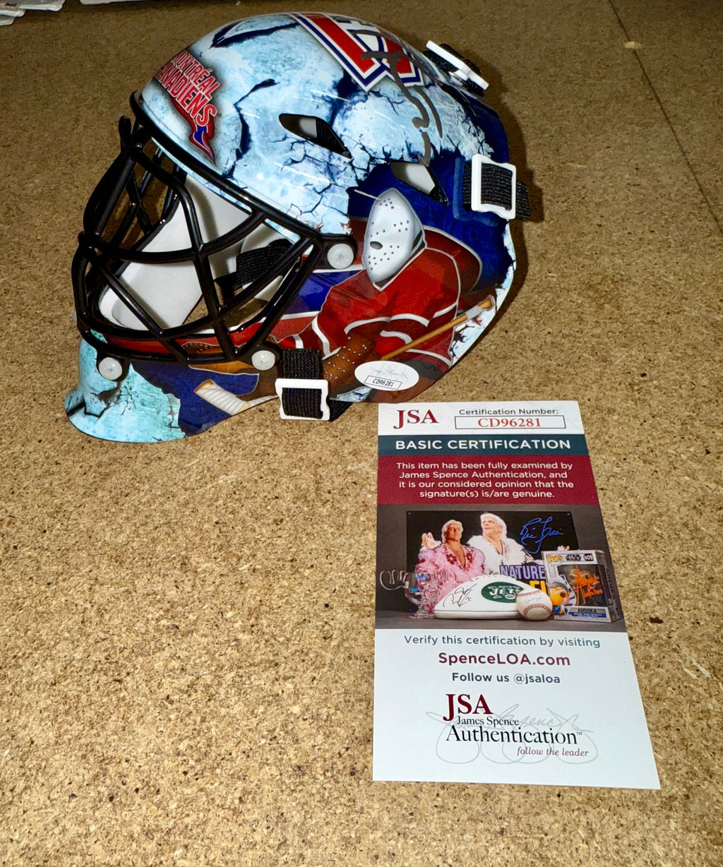 HOF Patrick Roy Signed Montreal Canadiens Mini Goalie Mask With JSA COA