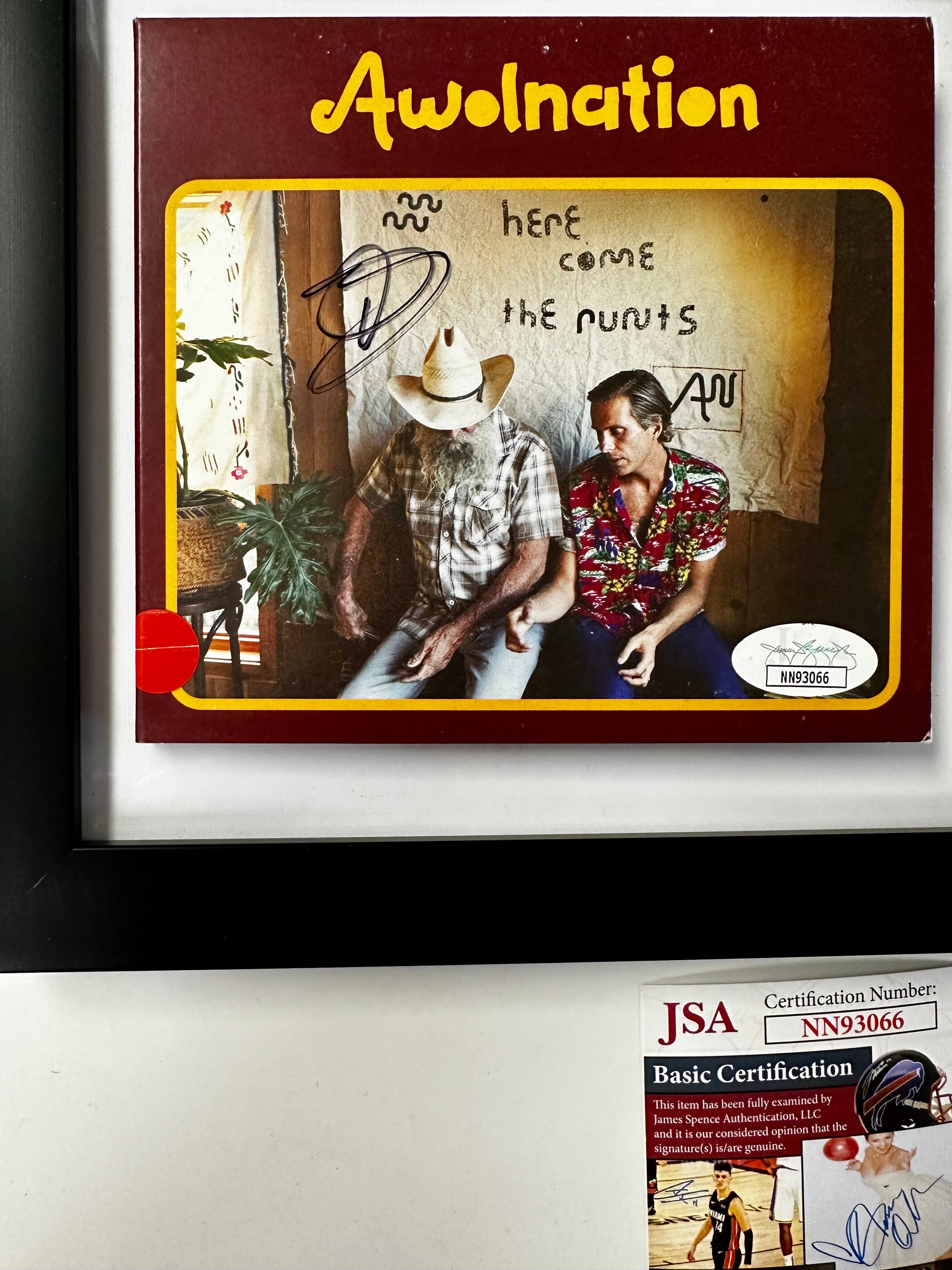 awolnation-aaron-bruno-signed-here-come-the-runts-framed-cd-booklet-with-jsa-coa