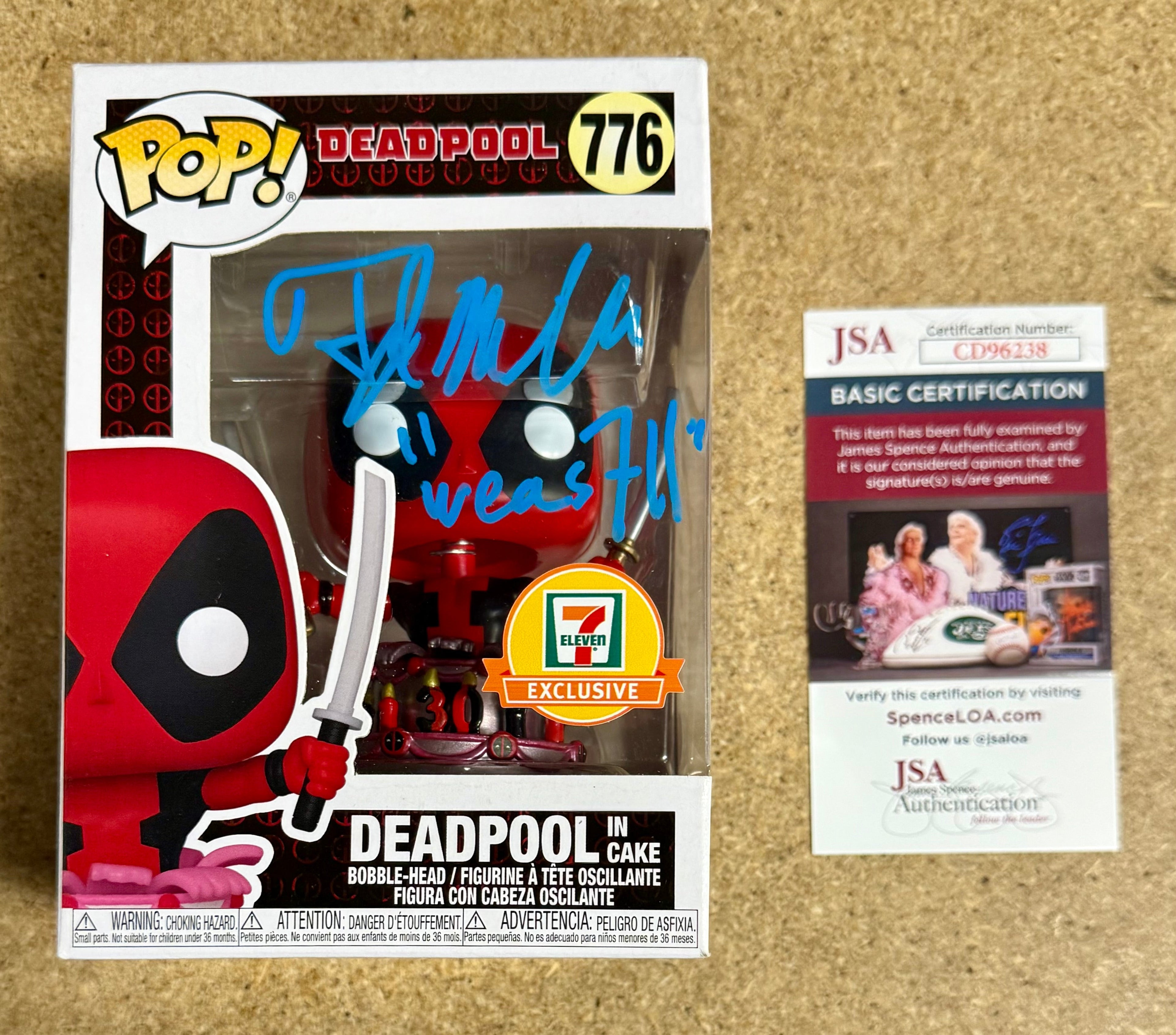 TJ Miller “Weasel” Signed Metallic Deadpool In Cake Funko Pop #776 Exclusive With JSA COA