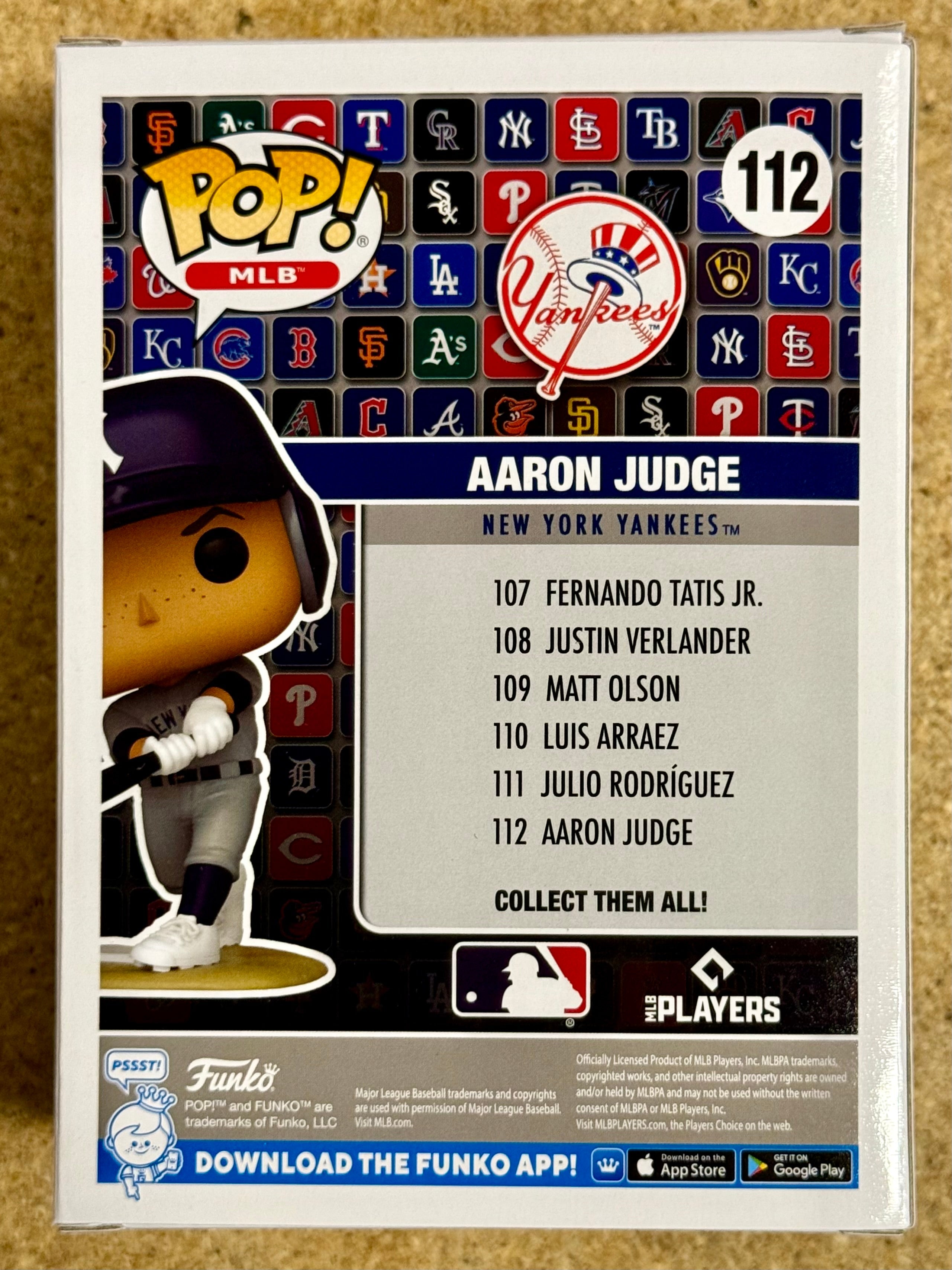 Funko Pop MLB Aaron Judge #112 New York Yankees Baseball Outfielder 2024