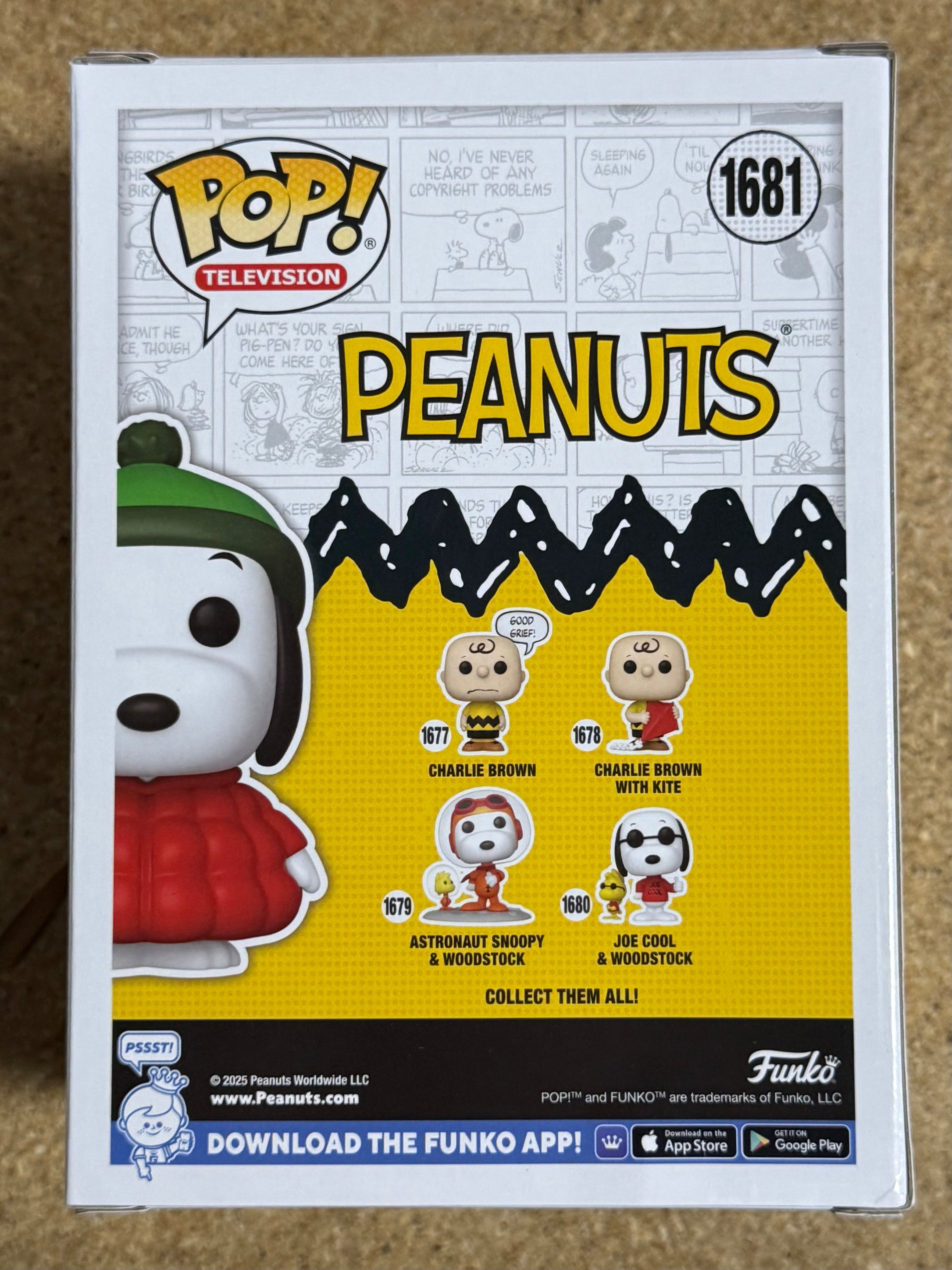 Funko Pop! Television Snoopy With Red Jacket #1681 Peanuts 2024 Charlie Brown