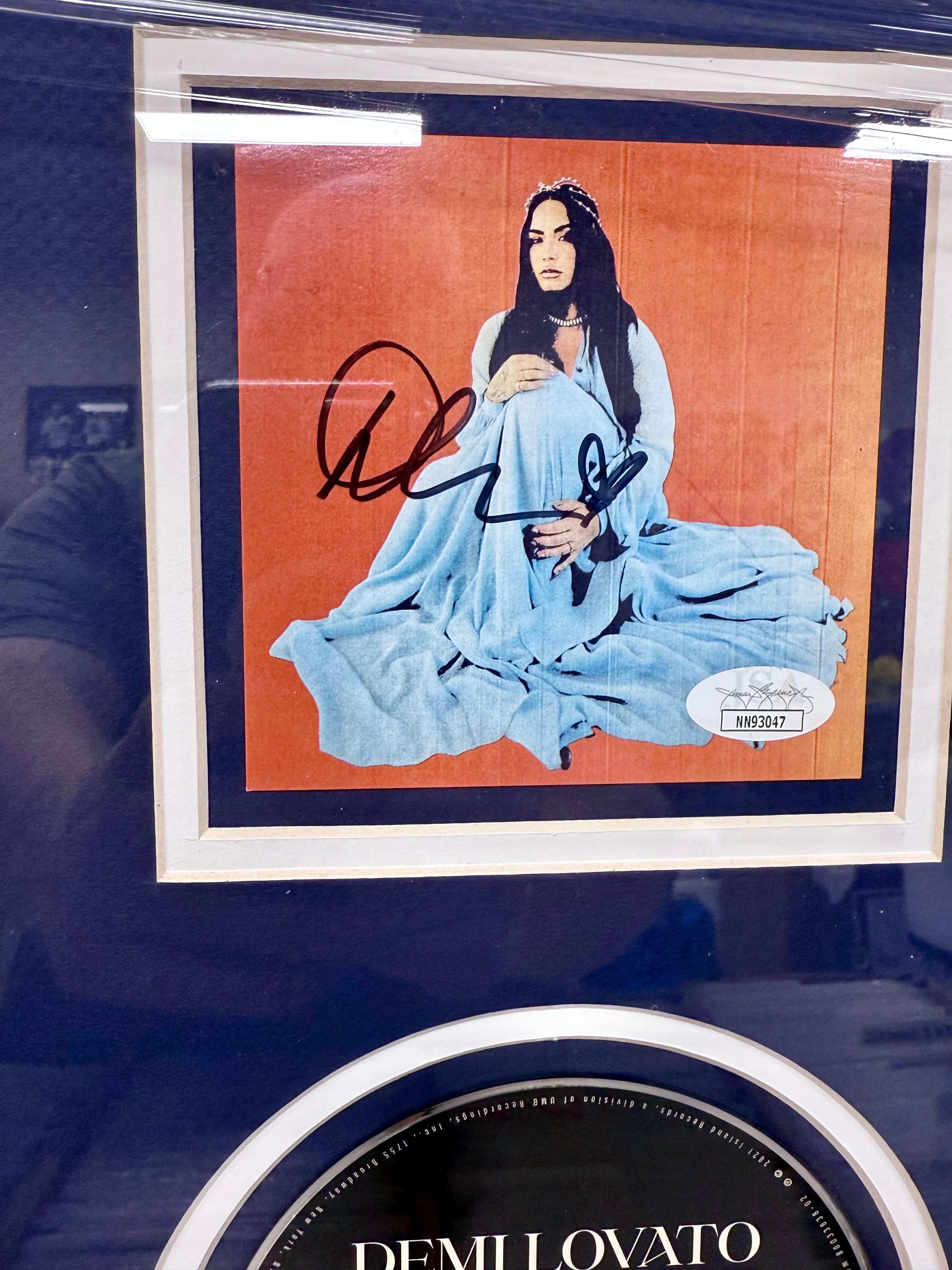 demi-lovato-signed-album-dancing-with-the-devil-custom-framed-insert-cd-with-jsa-coa