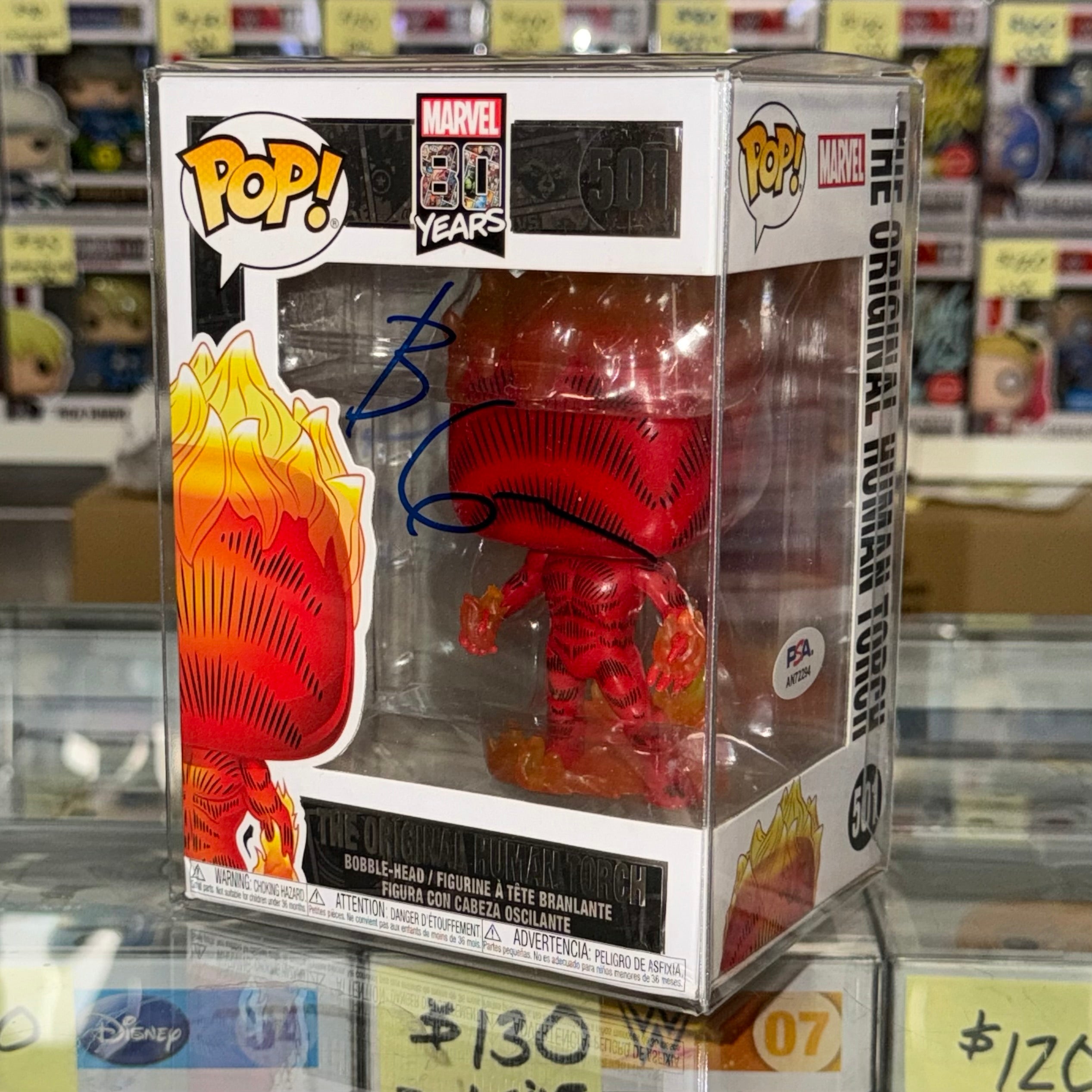brian-austin-green-signed-fantastic-four-original-human-torch-501-funko-pop-with-psa-coa