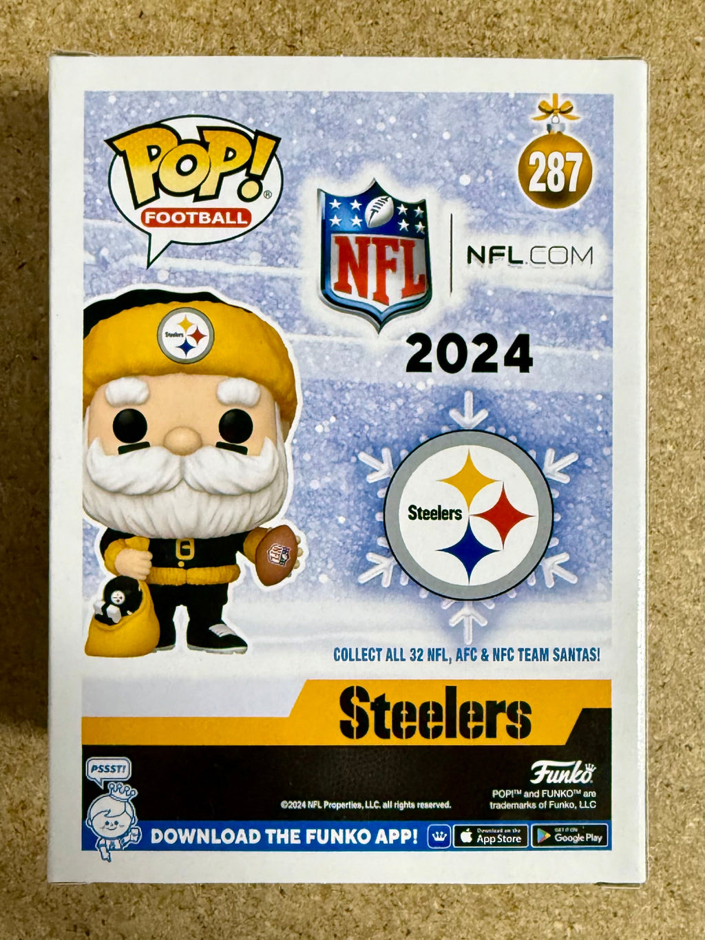 brett-keisel-signed-nfl-pittsburgh-steelers-santa-funko-pop-287-with-jsa-coa