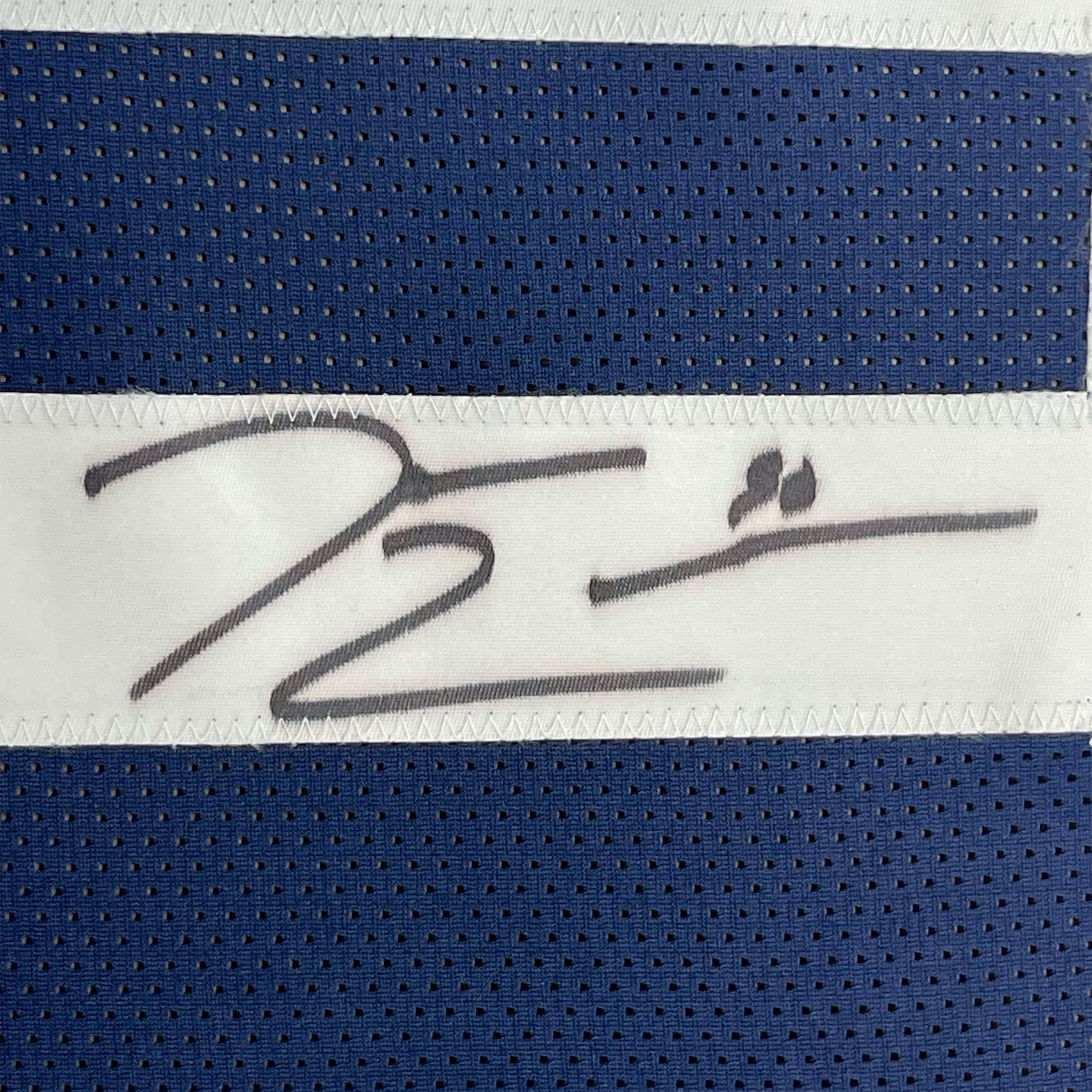 Framed Autographed/Signed Demarcus Lawrence 35x39 Dallas Thanksgiving Day Football Jersey JSA COA