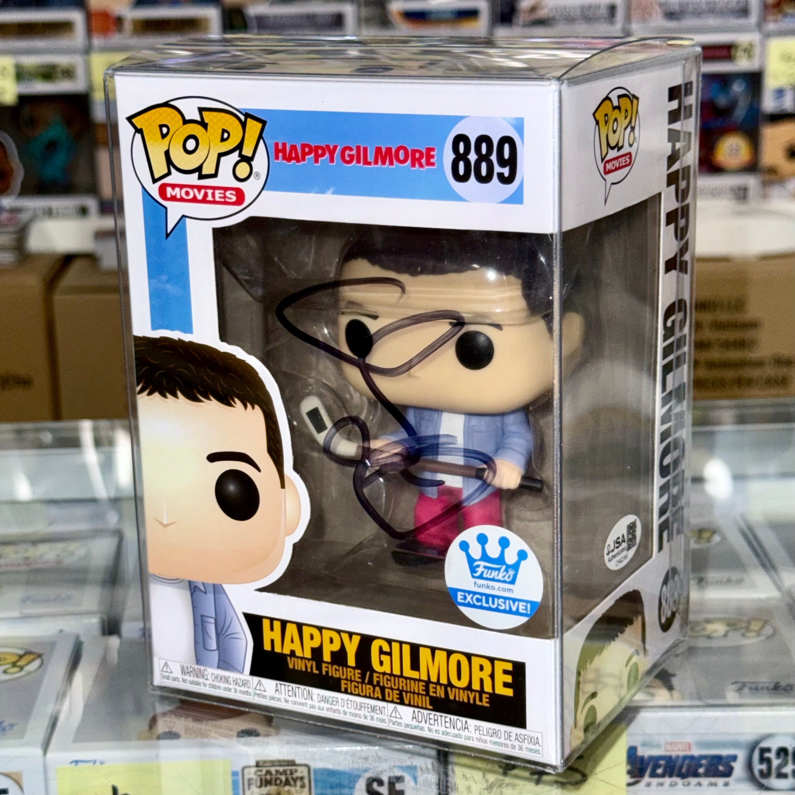 adam-sandler-signed-happy-gilmore-putter-funko-pop-889-exclusive-w-jsa-coa