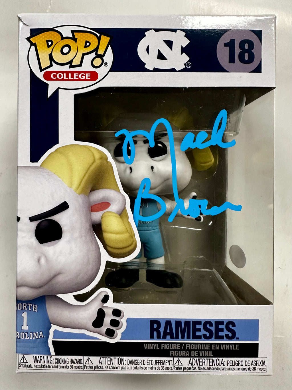 coach-mack-brown-signed-ncaa-ramses-18-unc-north-carolina-tar-heels-funko-pop-with-jsa-coa