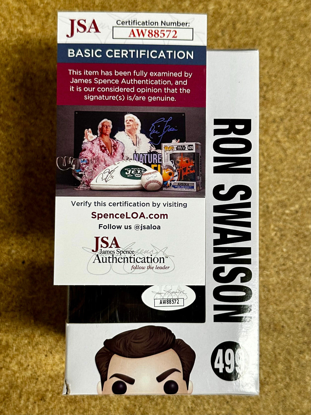 Nick Offerman Signed Ron Swanson Funko Pop! #499 Parks & Rec 2017 With JSA COA