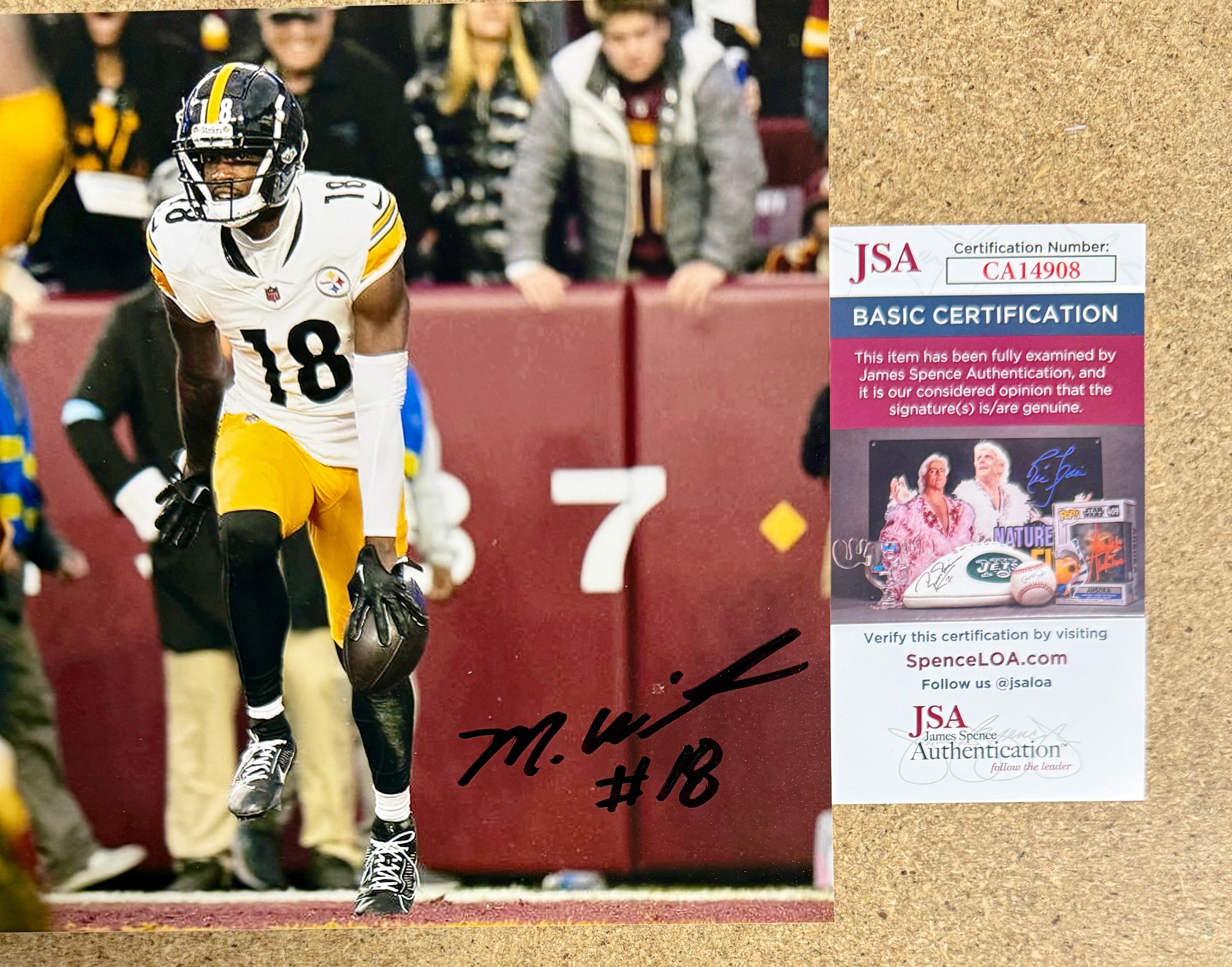 Mike Williams Signed Autographed NFL Pittsburgh Steelers 8x10 Photo With JSA COA