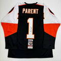 autographed-signed-bernie-parent-philadelphia-black-hockey-jersey-jsa-coa