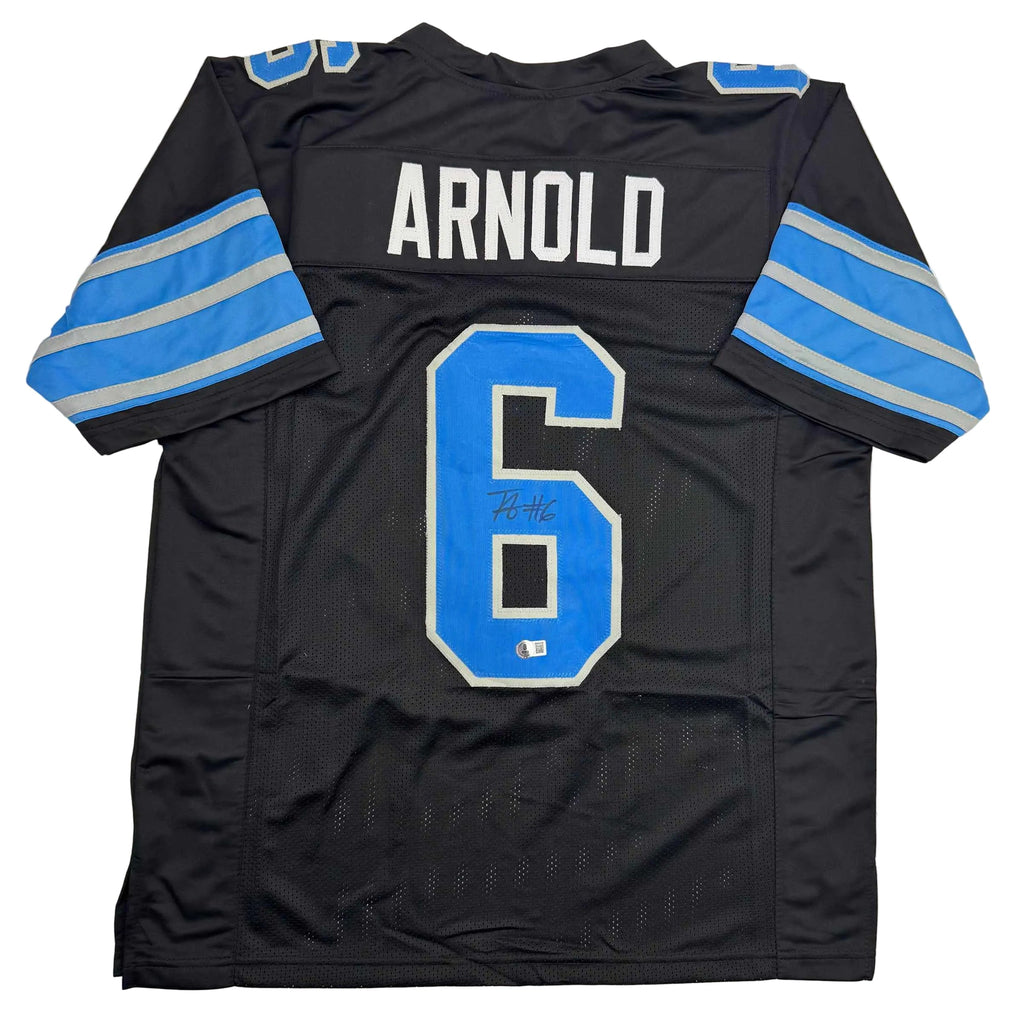 autographed-signed-terrion-arnold-detroit-black-football-jersey-beckett-bas-coa