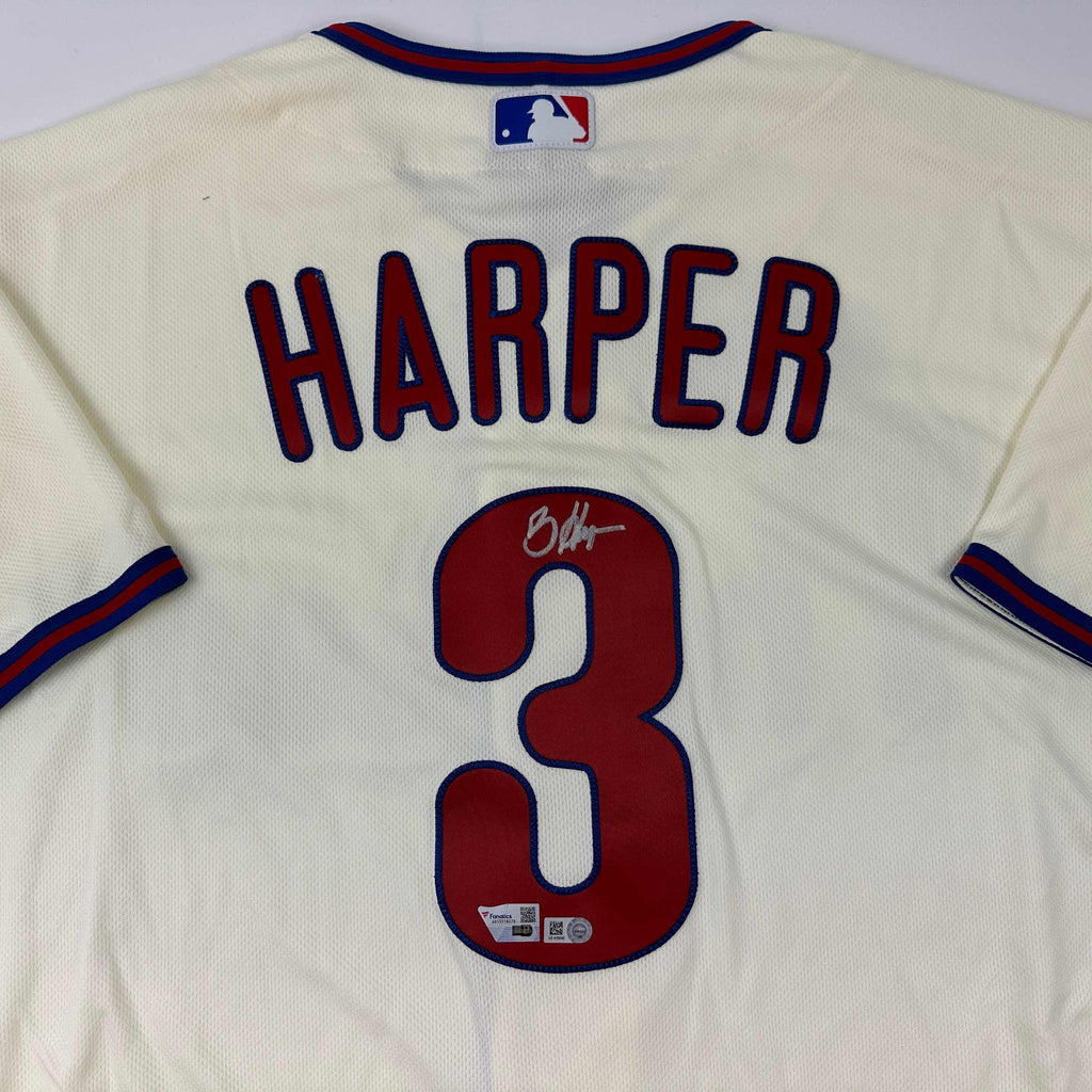 autographed-signed-bryce-harper-philadelphia-phillies-cream-authentic-baseball-jersey-fanatics-mlb-coa