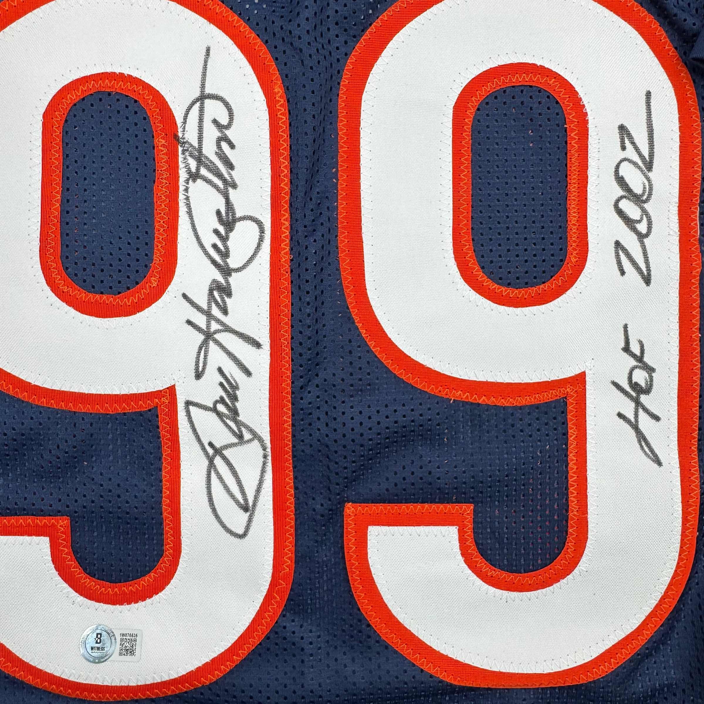 autographed-signed-dan-hampton-hof-2002-chicago-blue-football-jersey-beckett-bas-coa
