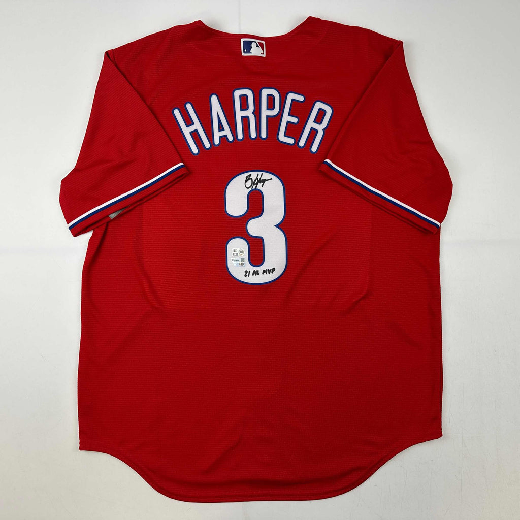 autographed-signed-bryce-harper-21-nl-mvp-philadelphia-phillies-red-replica-baseball-jersey-fanatics-mlb-coa