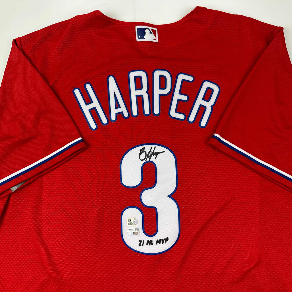 autographed-signed-bryce-harper-21-nl-mvp-philadelphia-phillies-red-replica-baseball-jersey-fanatics-mlb-coa