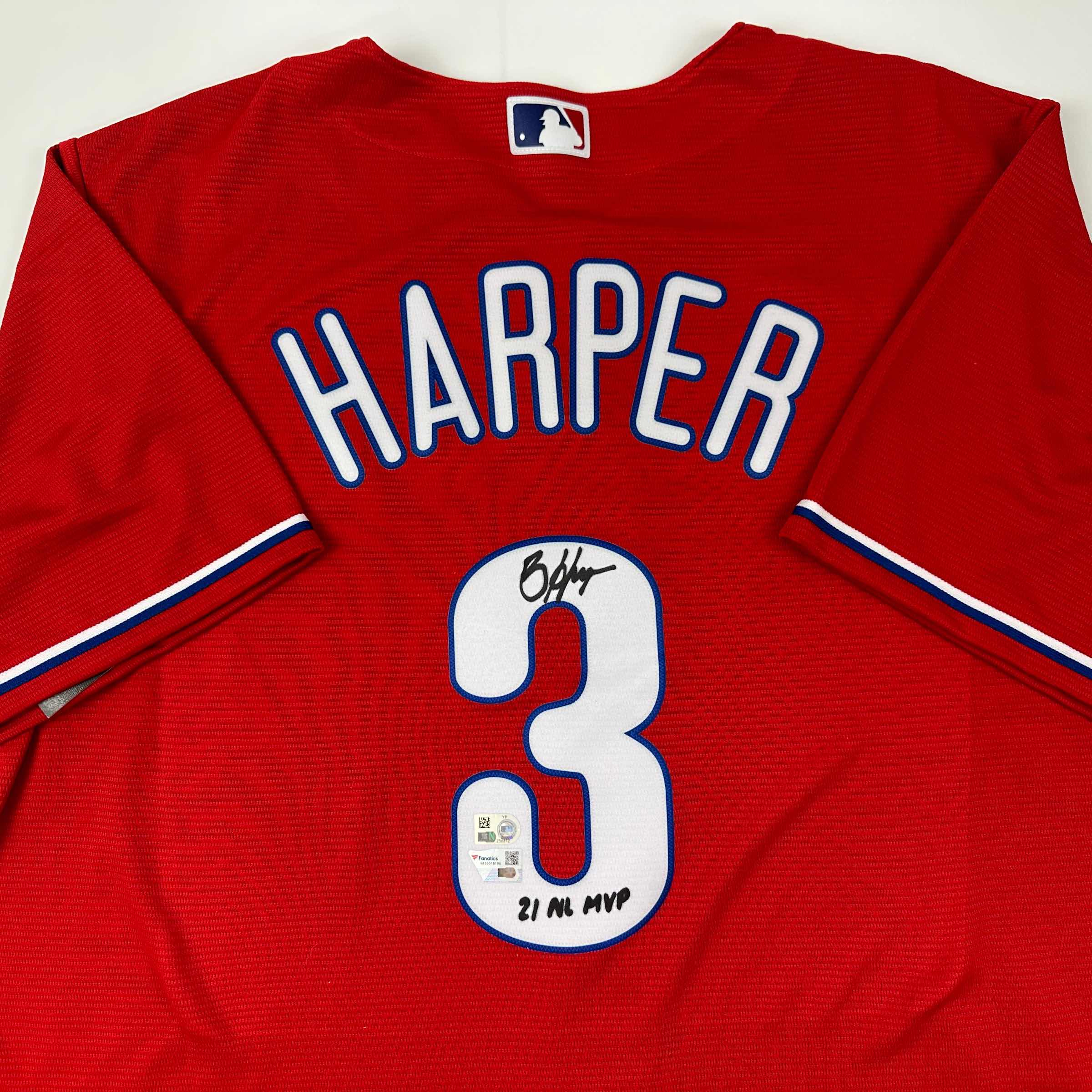 autographed-signed-bryce-harper-21-nl-mvp-philadelphia-phillies-red-replica-baseball-jersey-fanatics-mlb-coa