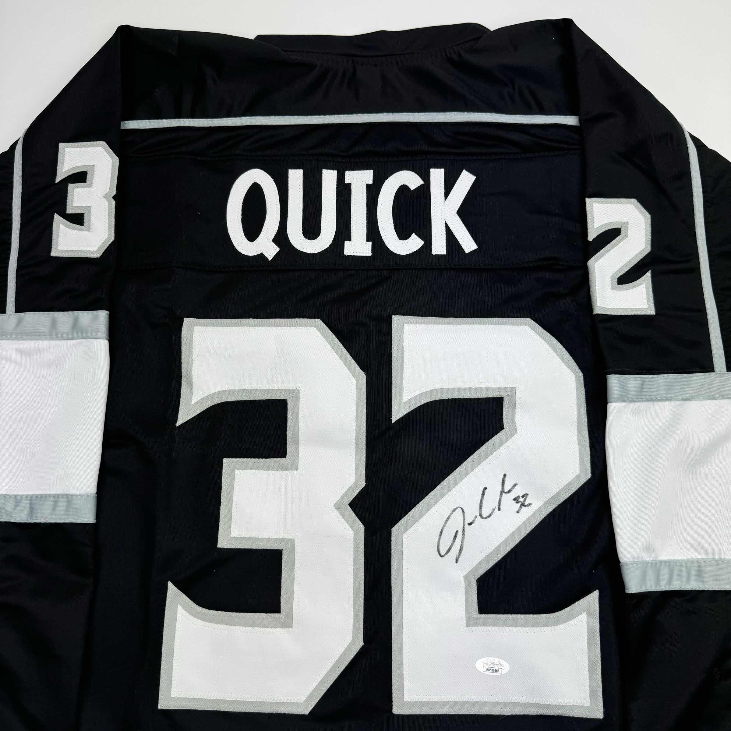 autographed-signed-jonathan-quick-los-angeles-la-black-hockey-jersey-jsa-coa