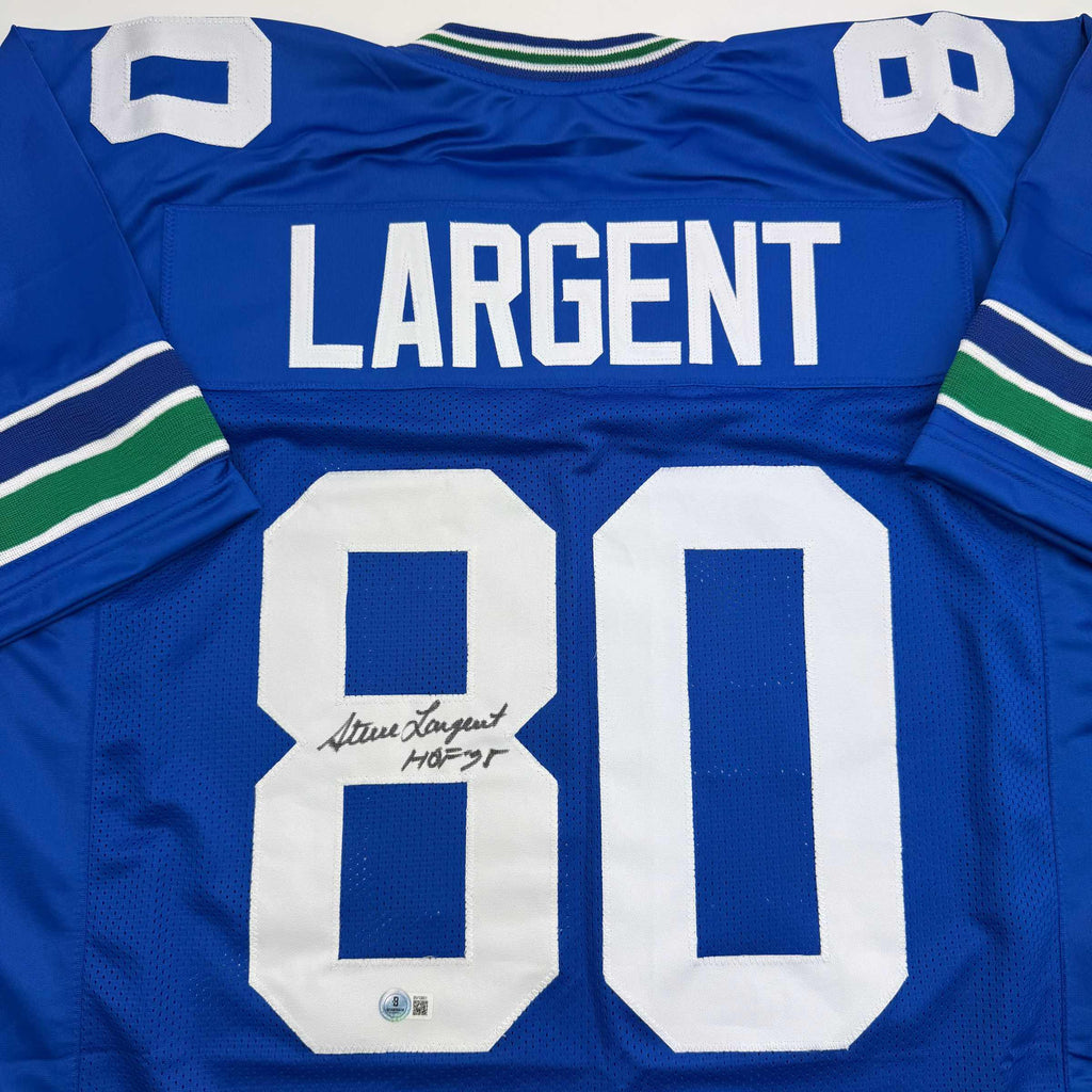 autographed-signed-steve-largent-hof-95-seattle-blue-football-jersey-beckett-bas-coa