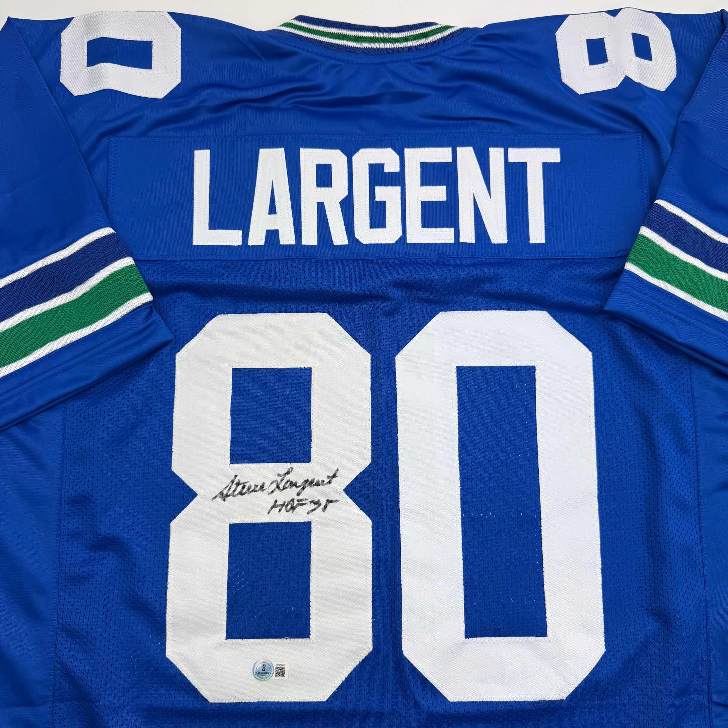 autographed-signed-steve-largent-hof-95-seattle-blue-football-jersey-beckett-bas-coa