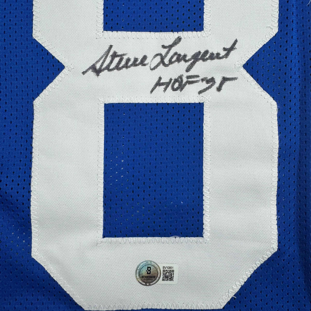 autographed-signed-steve-largent-hof-95-seattle-blue-football-jersey-beckett-bas-coa