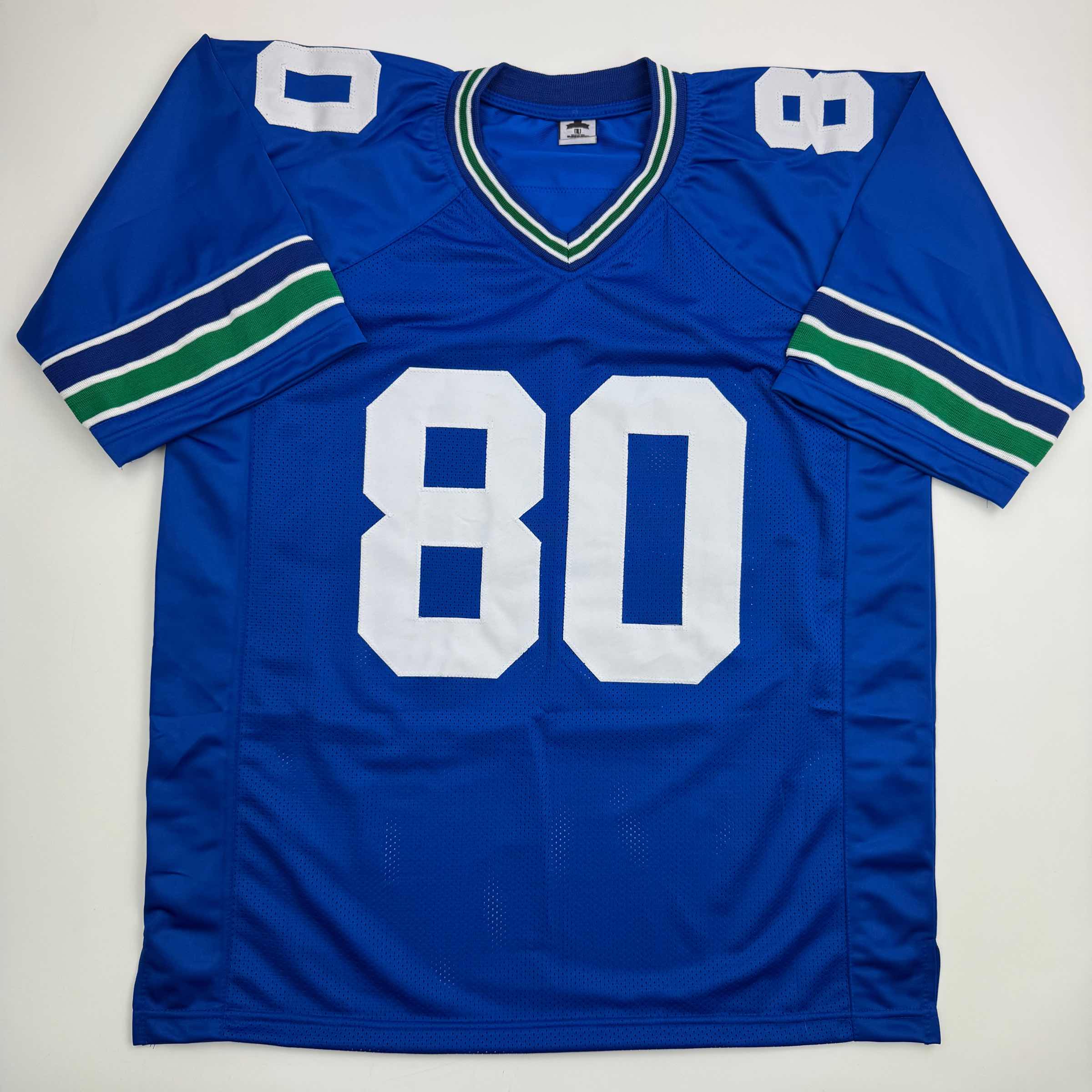 autographed-signed-steve-largent-hof-95-seattle-blue-football-jersey-beckett-bas-coa