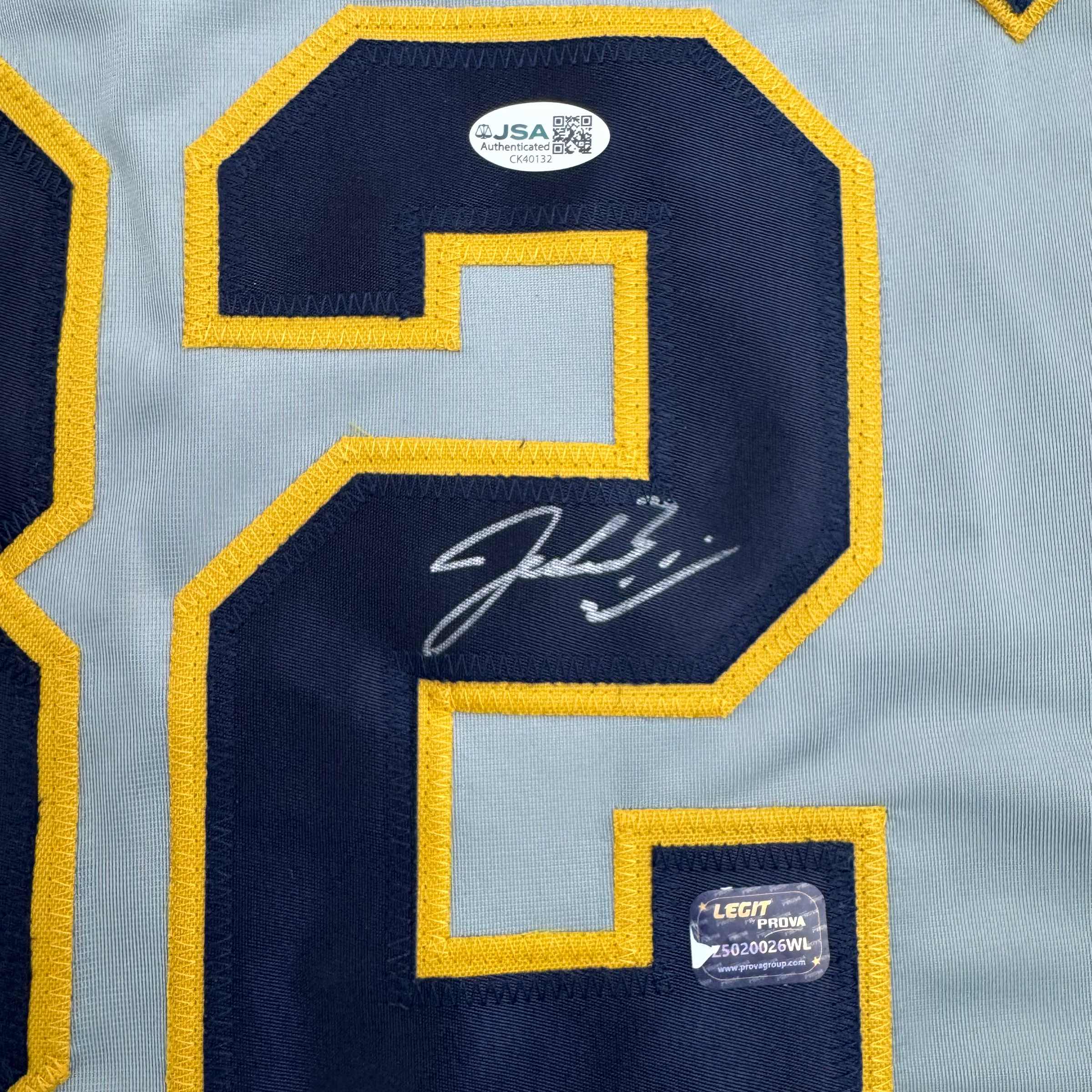 autographed-signed-jacob-misiorowski-milwaukee-grey-baseball-jersey-jsa-coa