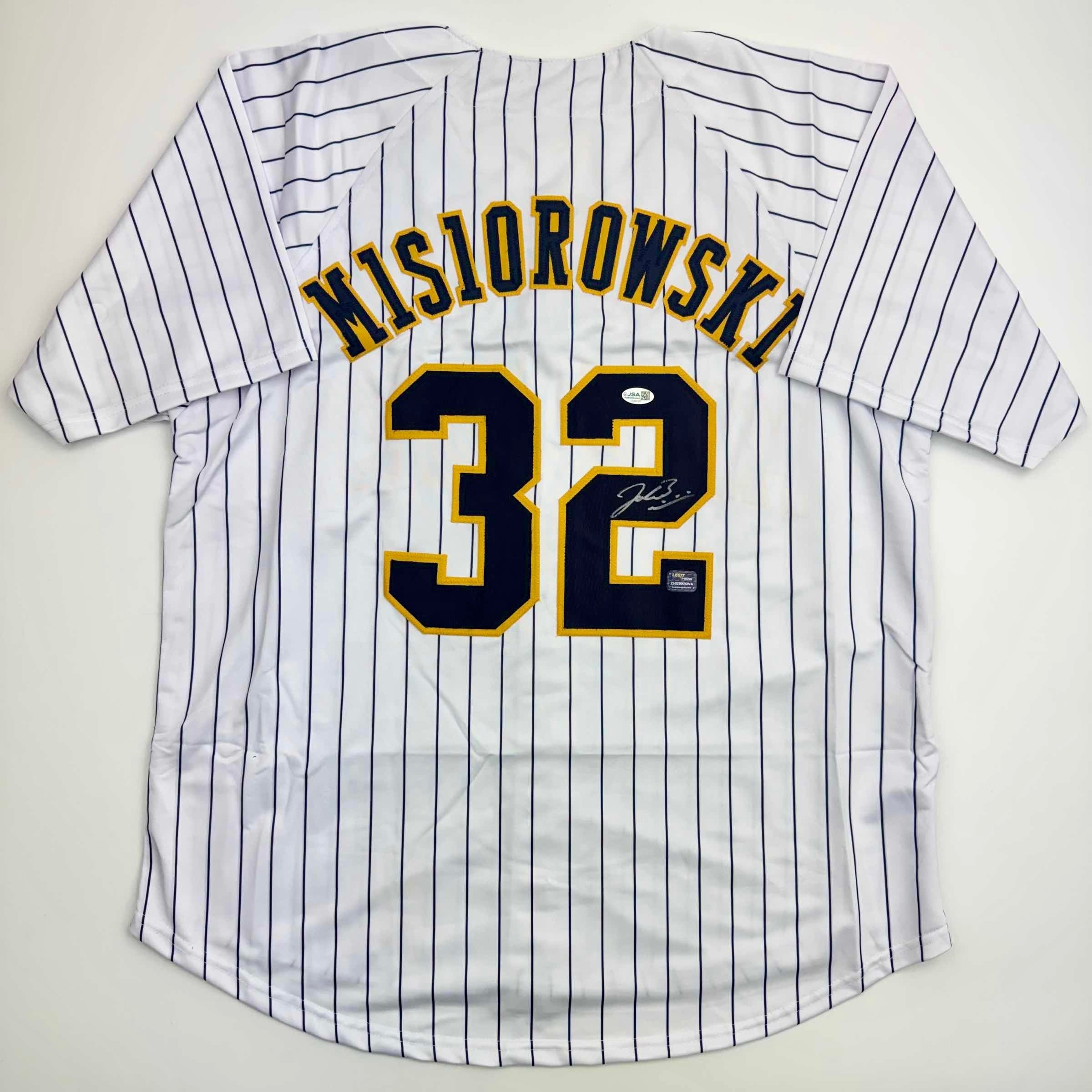 autographed-signed-jacob-misiorowski-milwaukee-pinstripe-baseball-jersey-jsa-coa