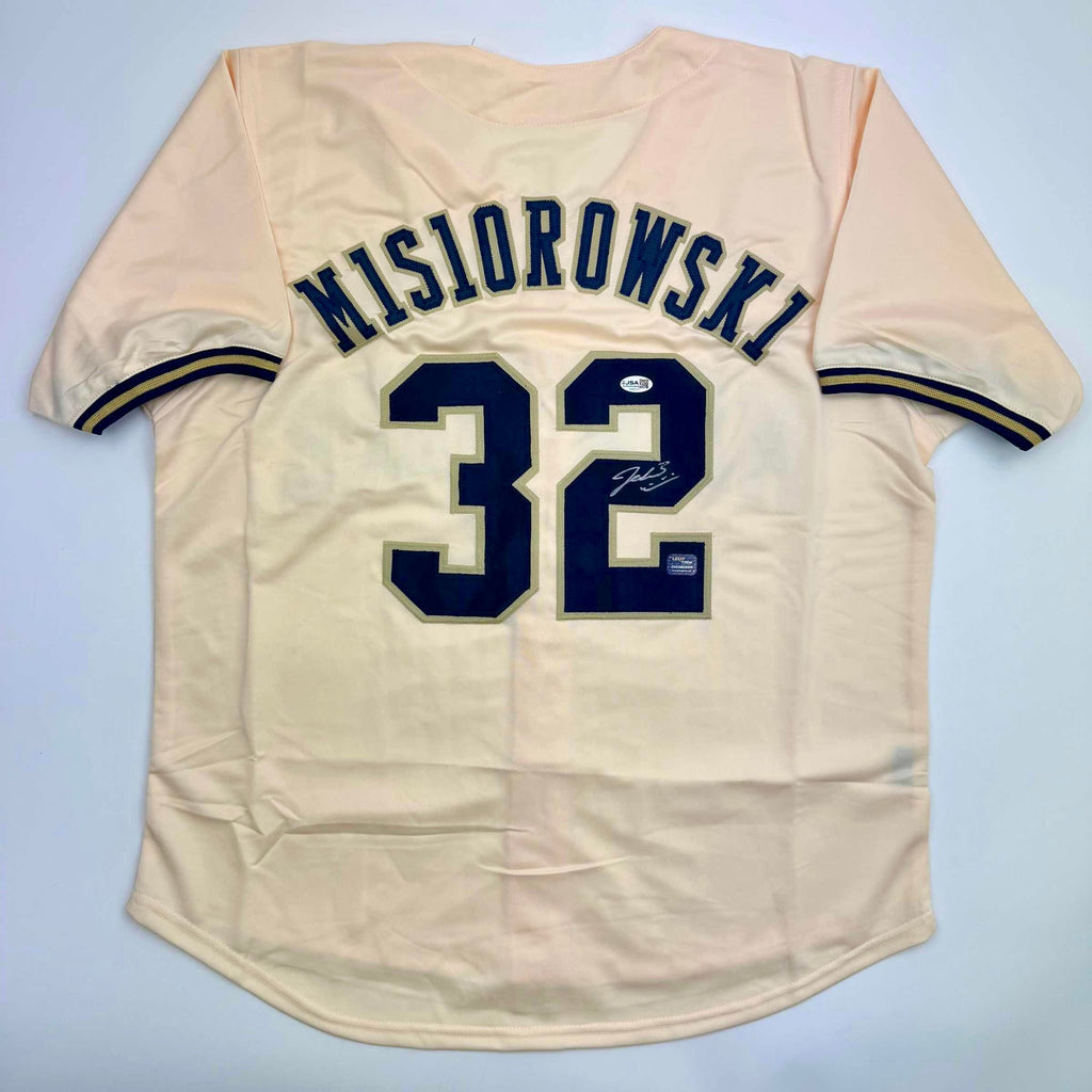 autographed-signed-jacob-misiorowski-milwaukee-cream-baseball-jersey-jsa-coa