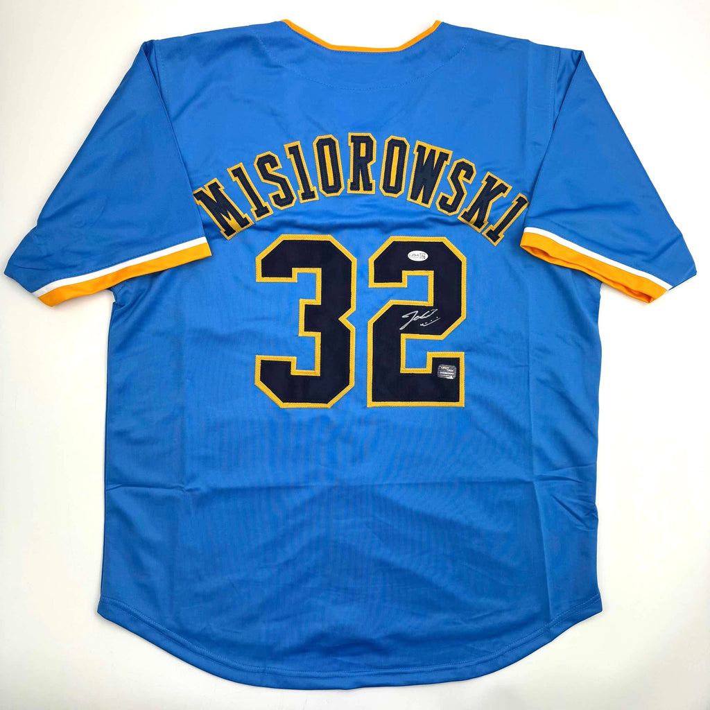 autographed-signed-jacob-misiorowski-milwaukee-blue-baseball-jersey-jsa-coa