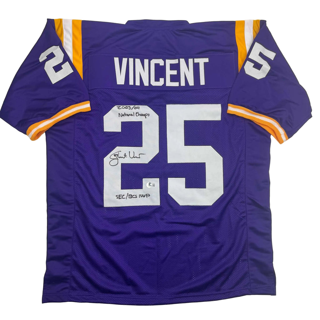autographed-signed-justin-vincent-lsu-purple-college-football-jersey-beckett-bas-coa