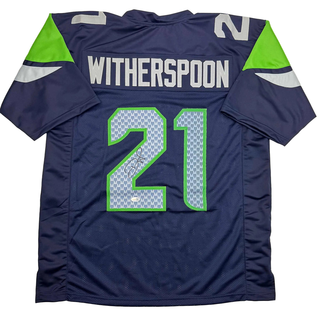 autographed-signed-devon-witherspoon-seattle-blue-football-jersey-jsa-coa