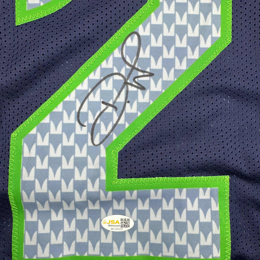 autographed-signed-devon-witherspoon-seattle-blue-football-jersey-jsa-coa