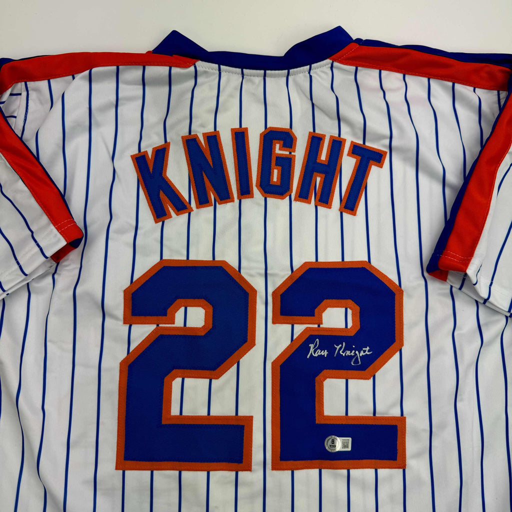 autographed-signed-ray-knight-new-york-pinstripe-baseball-jersey-beckett-bas-coa