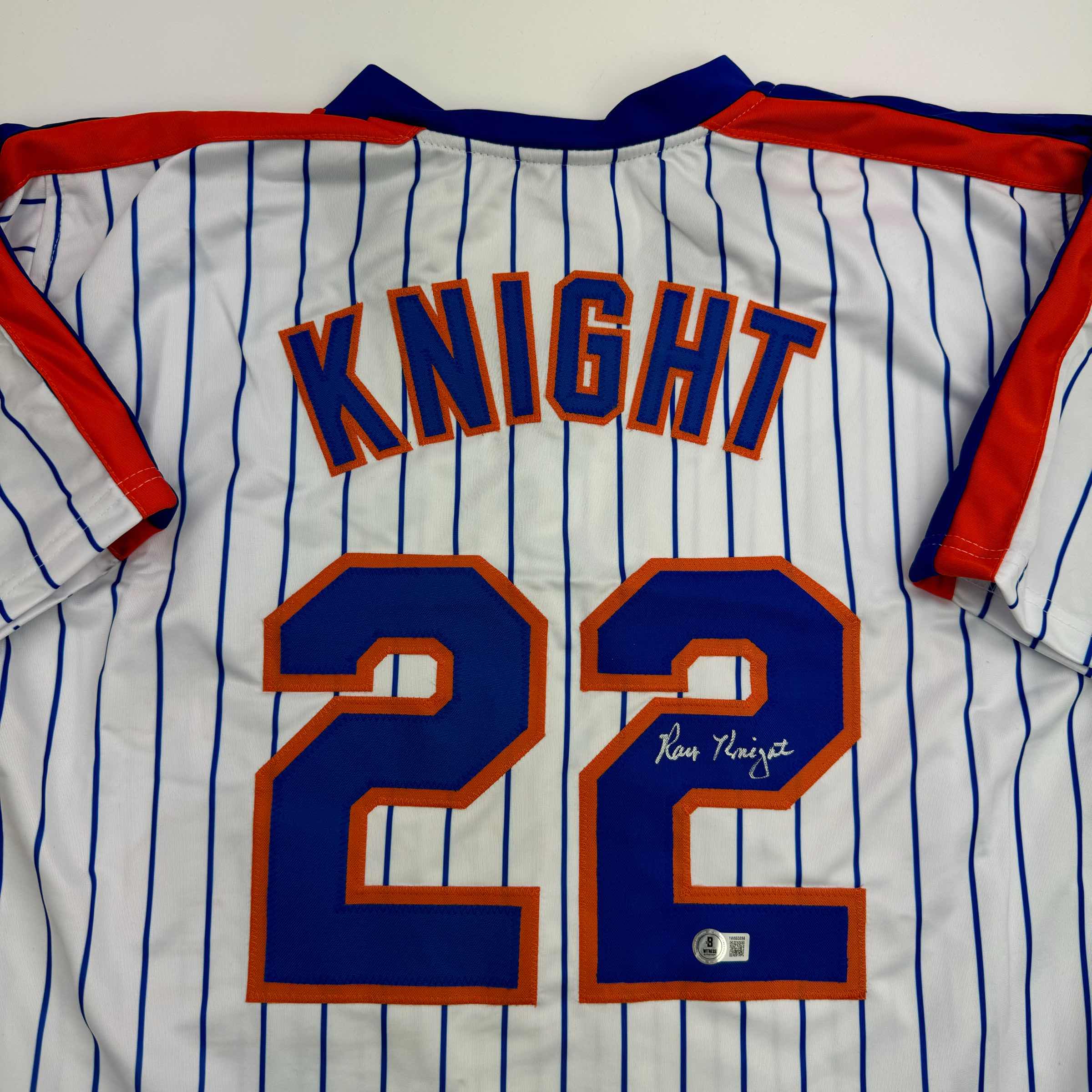 autographed-signed-ray-knight-new-york-pinstripe-baseball-jersey-beckett-bas-coa