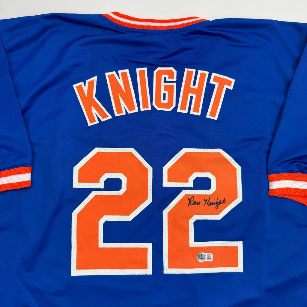 autographed-signed-ray-knight-new-york-blue-baseball-jersey-beckett-bas-coa