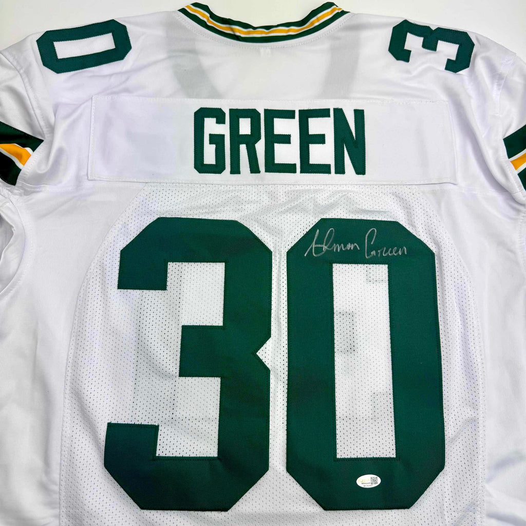 autographed-signed-ahman-green-green-bay-white-football-jersey-jsa-coa