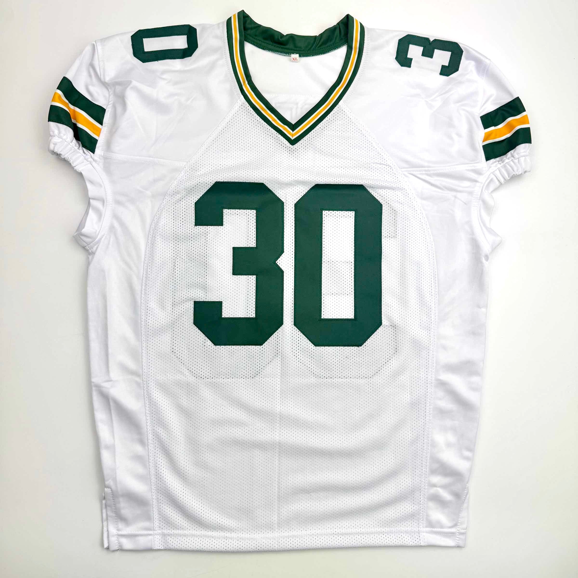 autographed-signed-ahman-green-green-bay-white-football-jersey-jsa-coa