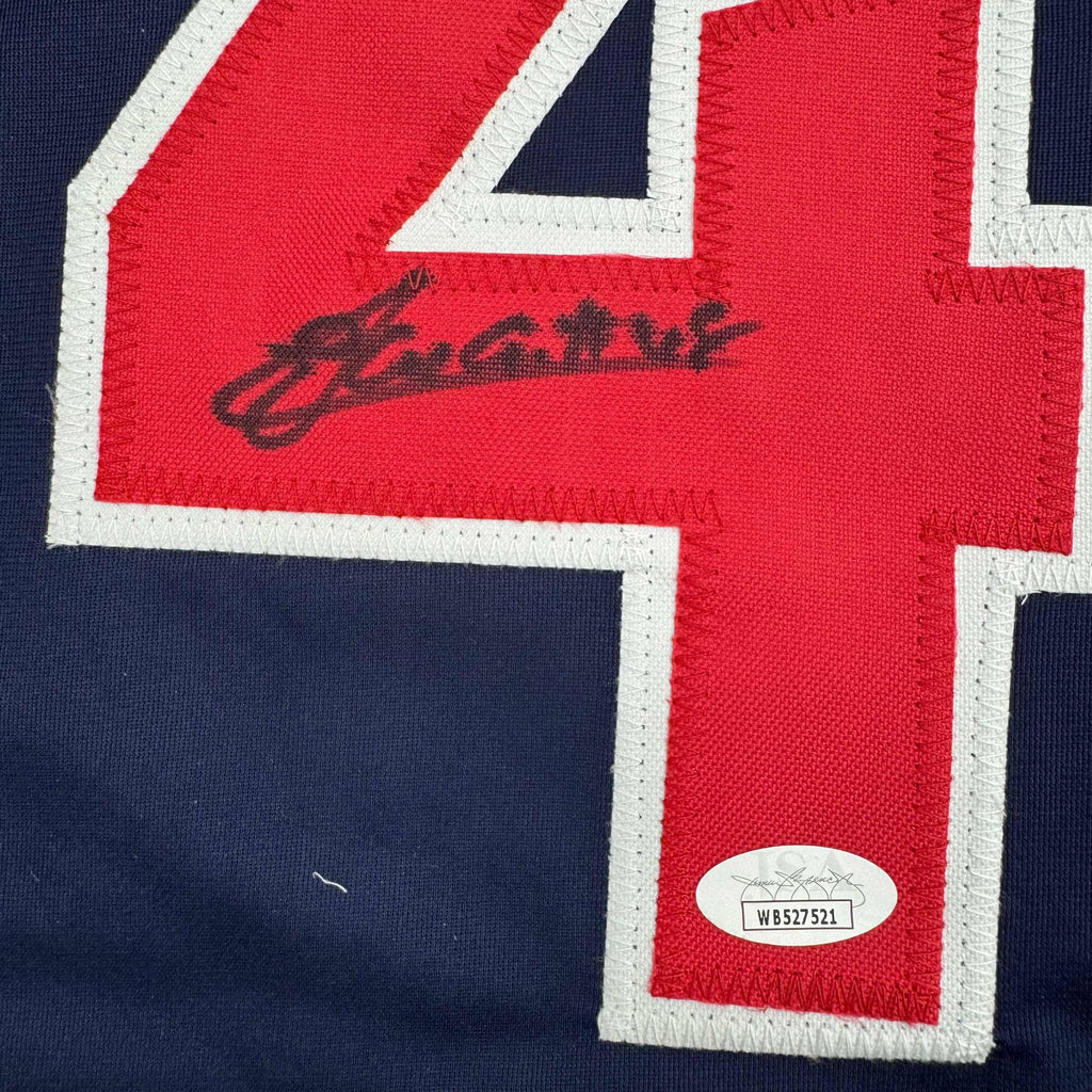 autographed-signed-emmanuel-clase-cleveland-blue-baseball-jersey-jsa-coa